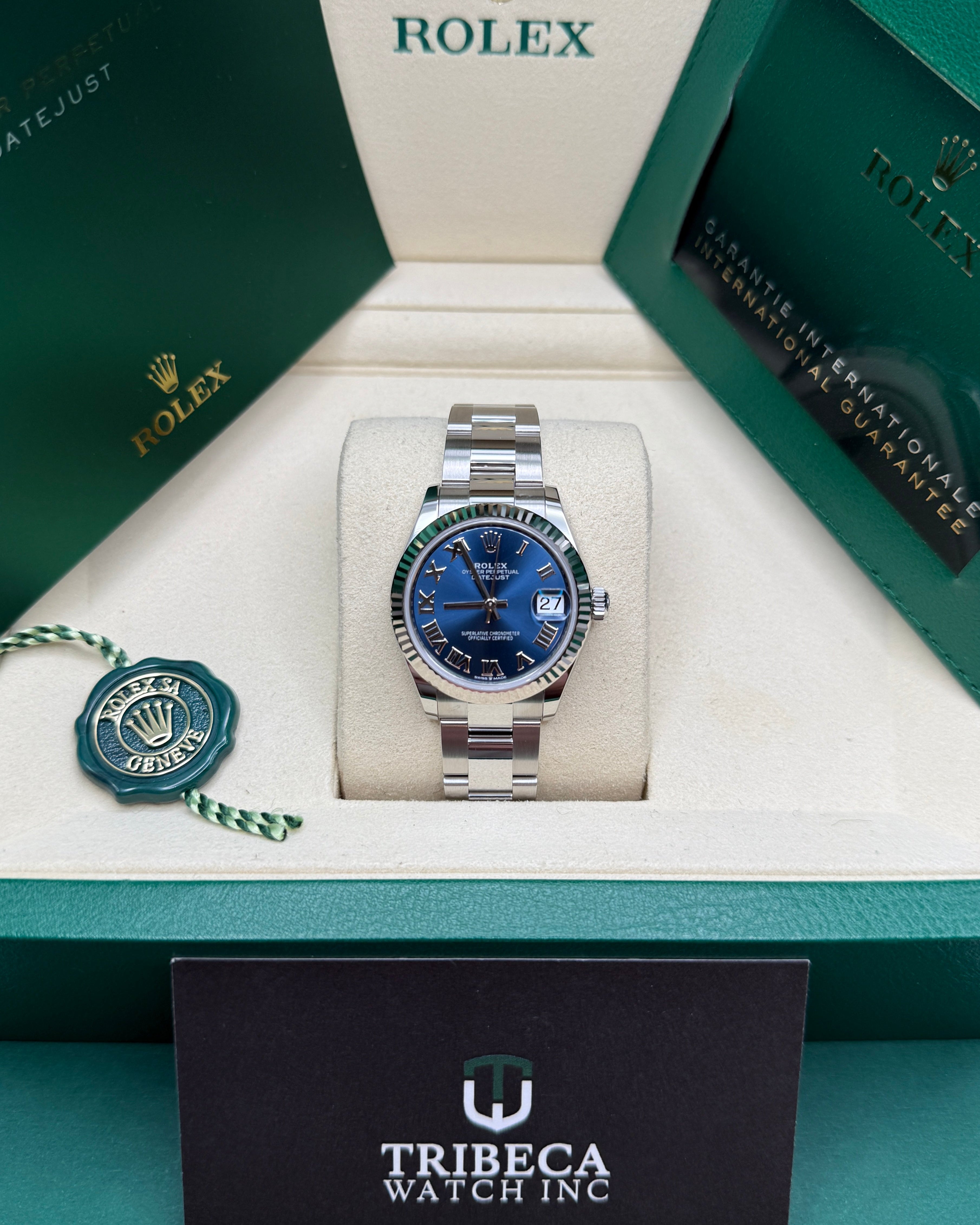 Datejust 31 Bright Blue Roman Luxury Watch