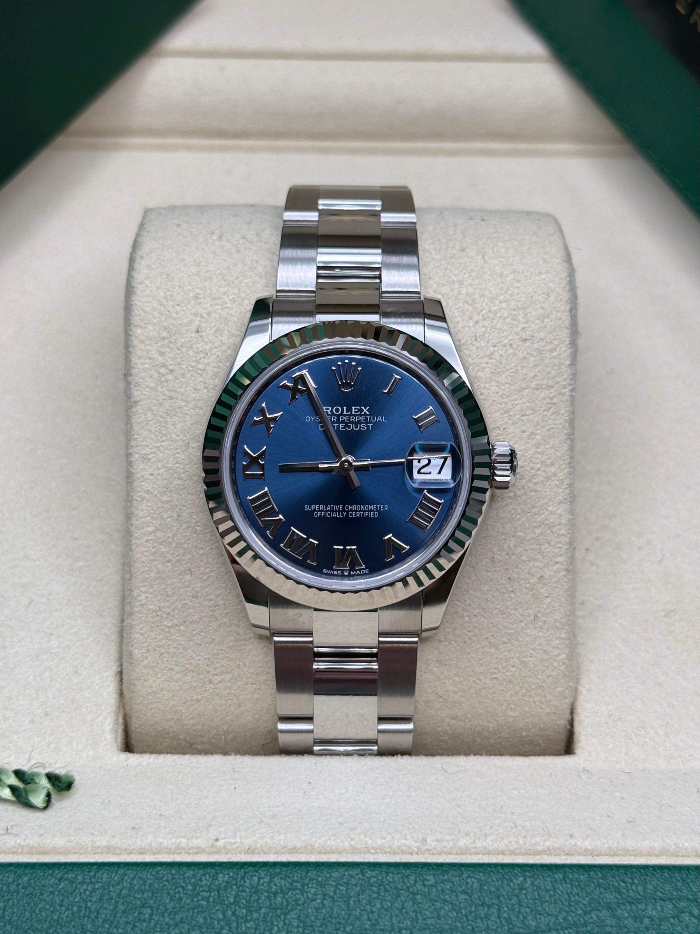 Datejust 31 Bright Blue Roman Luxury Watch