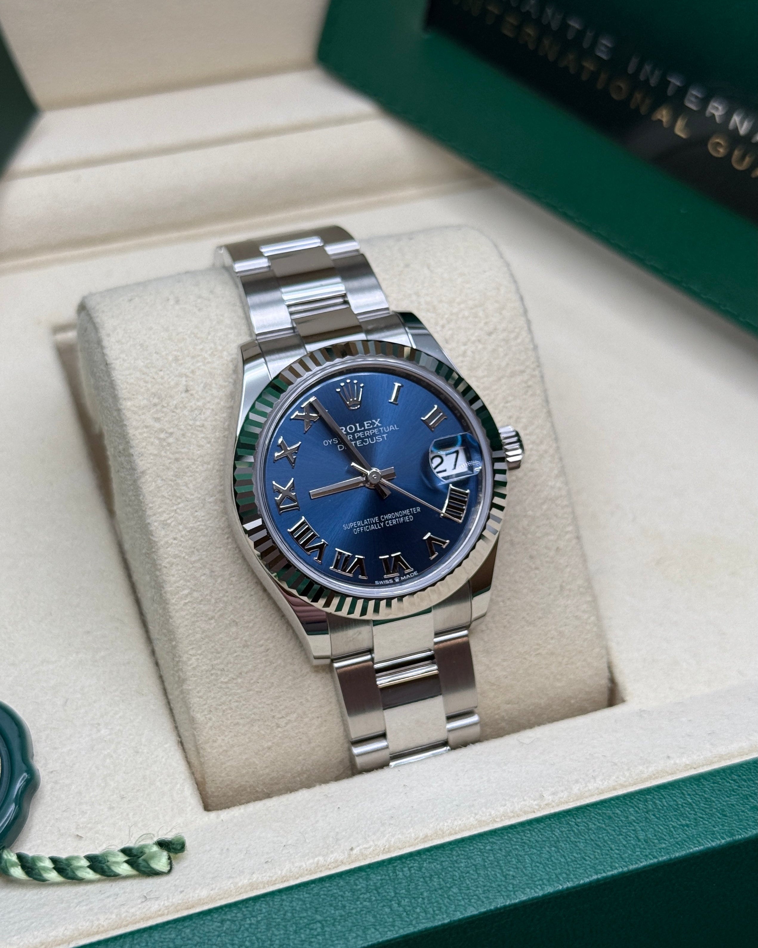 Datejust 31 Bright Blue Roman Luxury Watch
