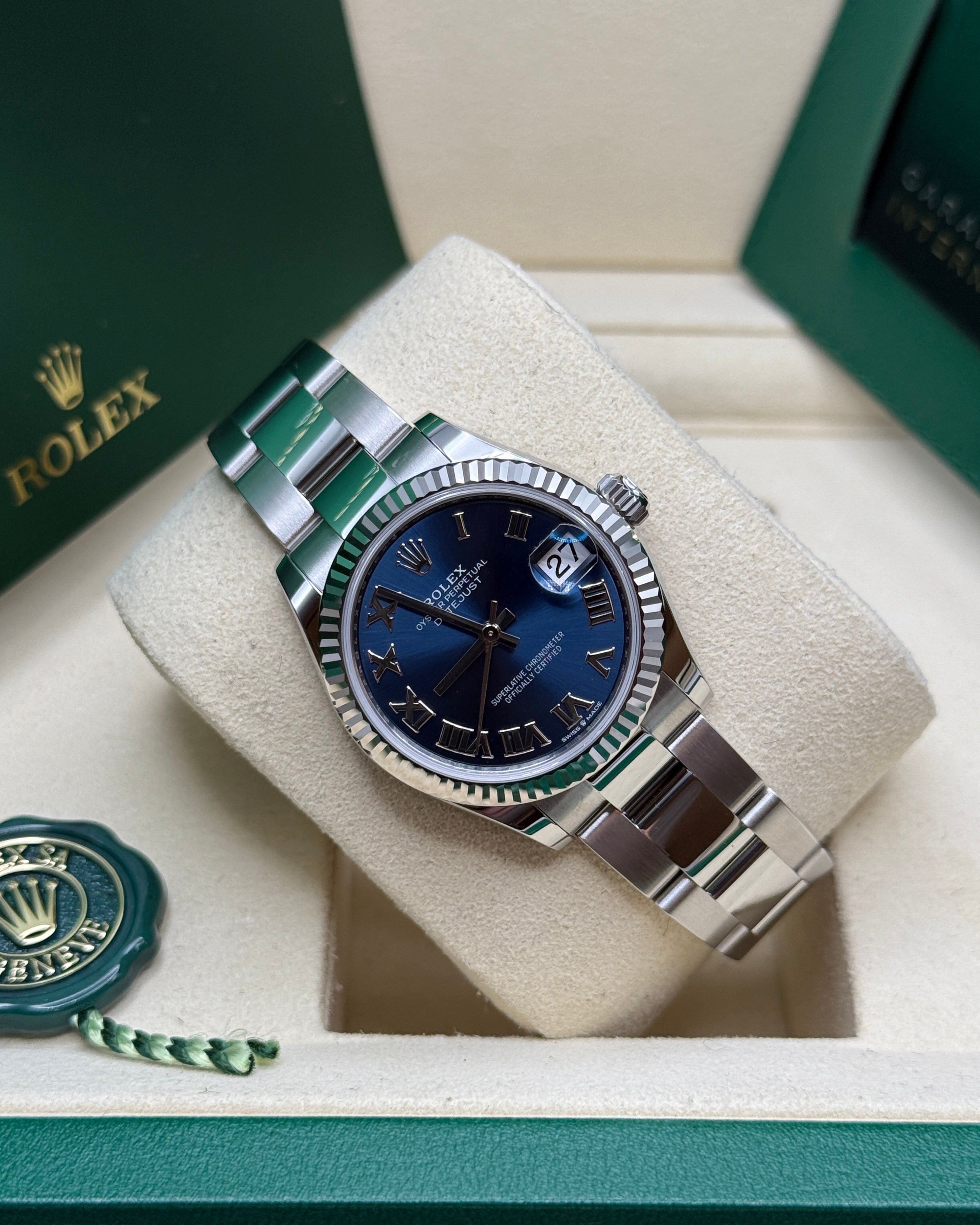 Datejust 31 Bright Blue Roman Luxury Watch
