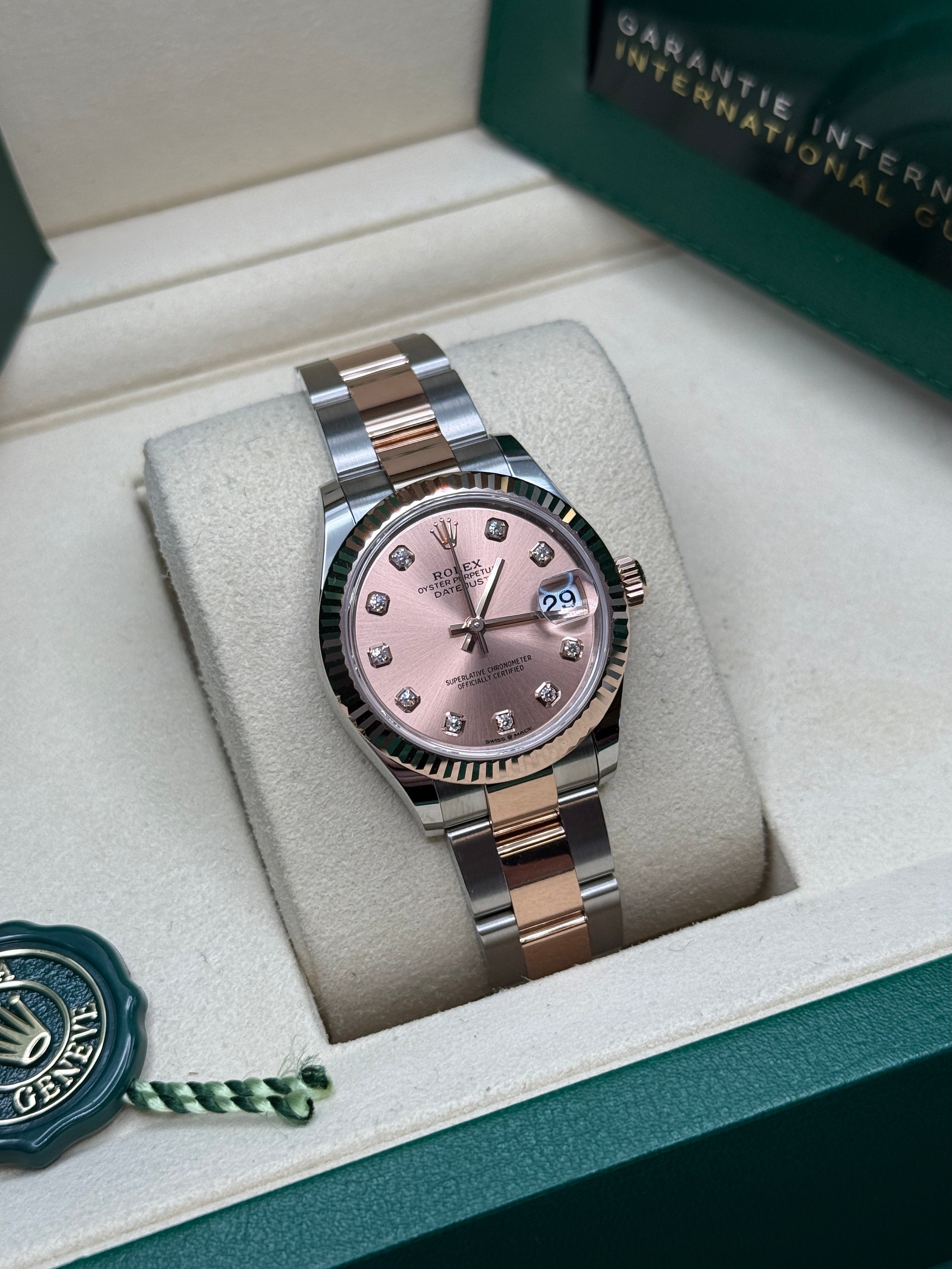 Datejust 31 Everose Gold Two-Tone Rose-Colour Diamond Luxury Watch