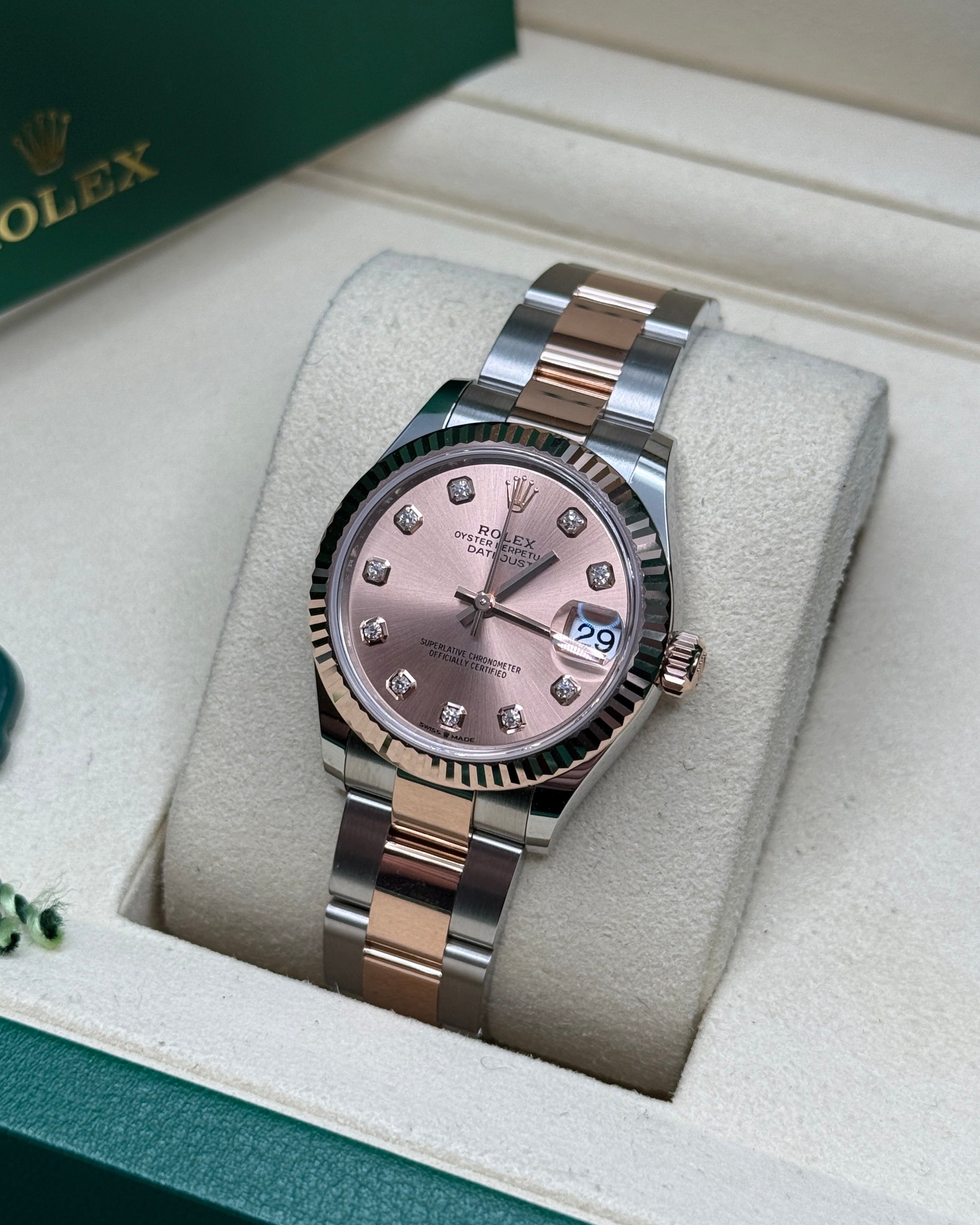 Datejust 31 Everose Gold Two-Tone Rose-Colour Diamond Luxury Watch
