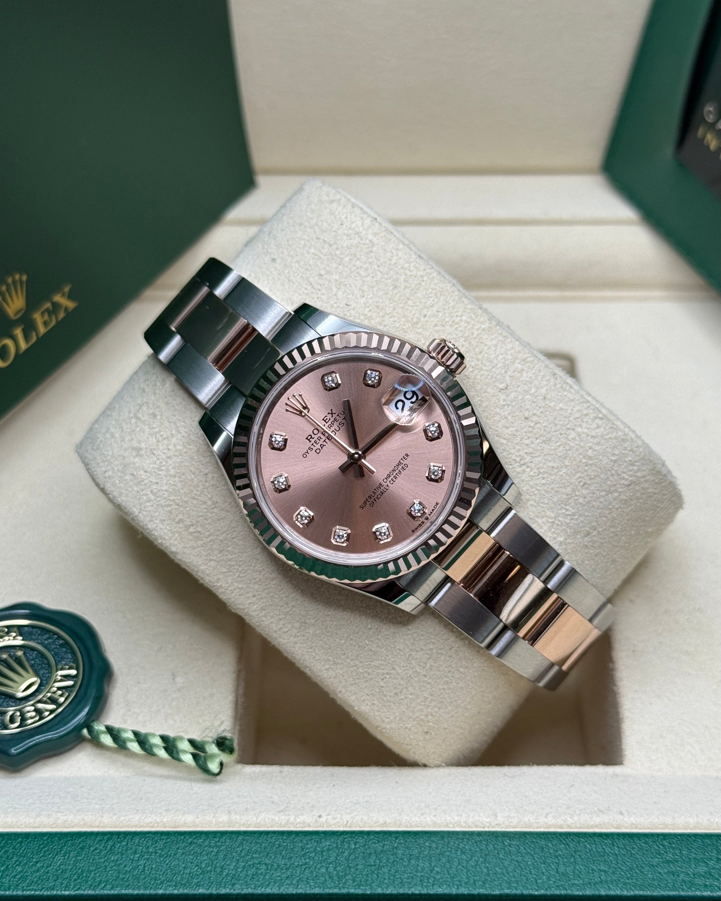 Datejust 31 Everose Gold Two-Tone Rose-Colour Diamond Luxury Watch