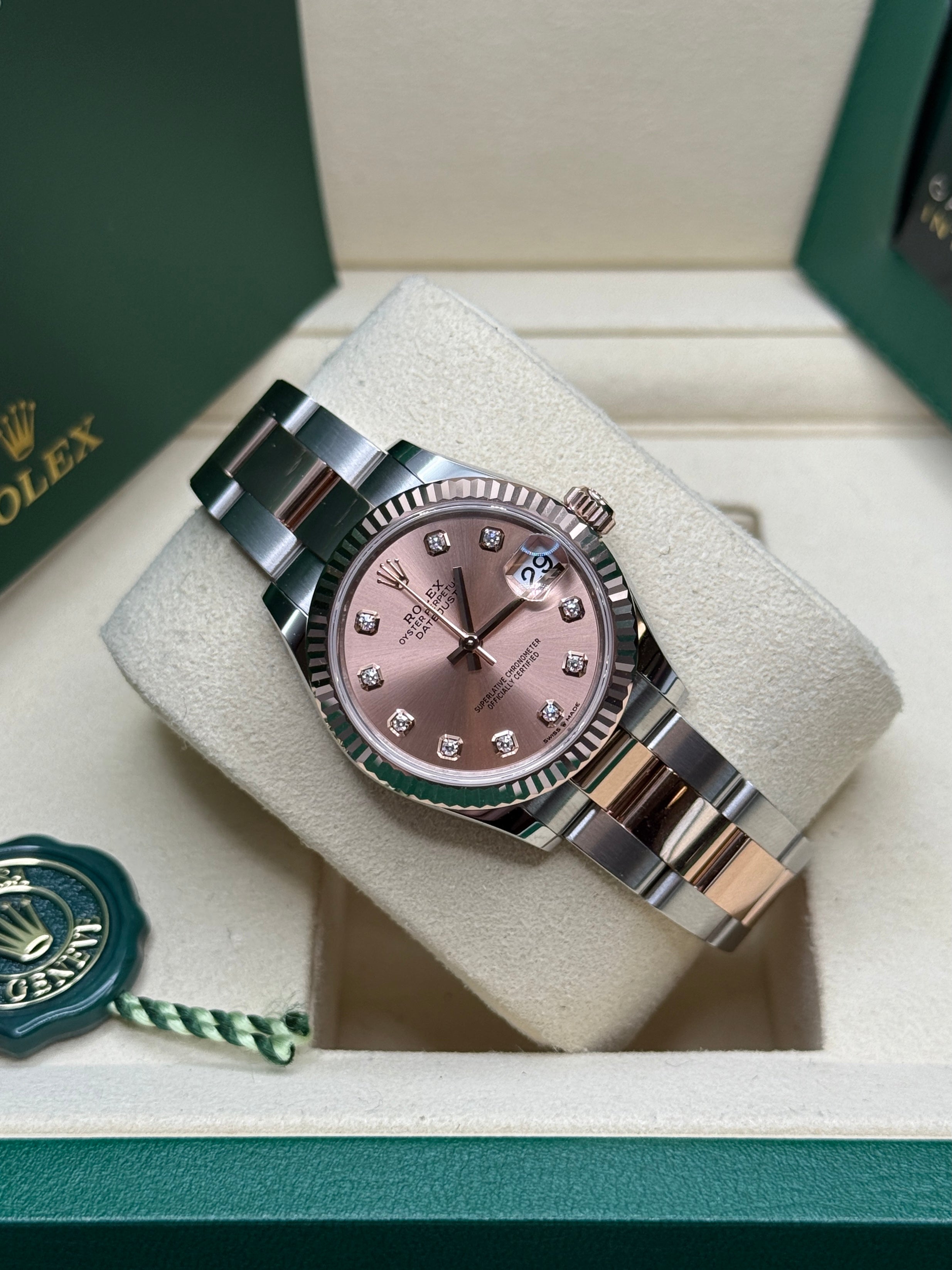 Datejust 31 Everose Gold Two-Tone Rose-Colour Diamond Luxury Watch