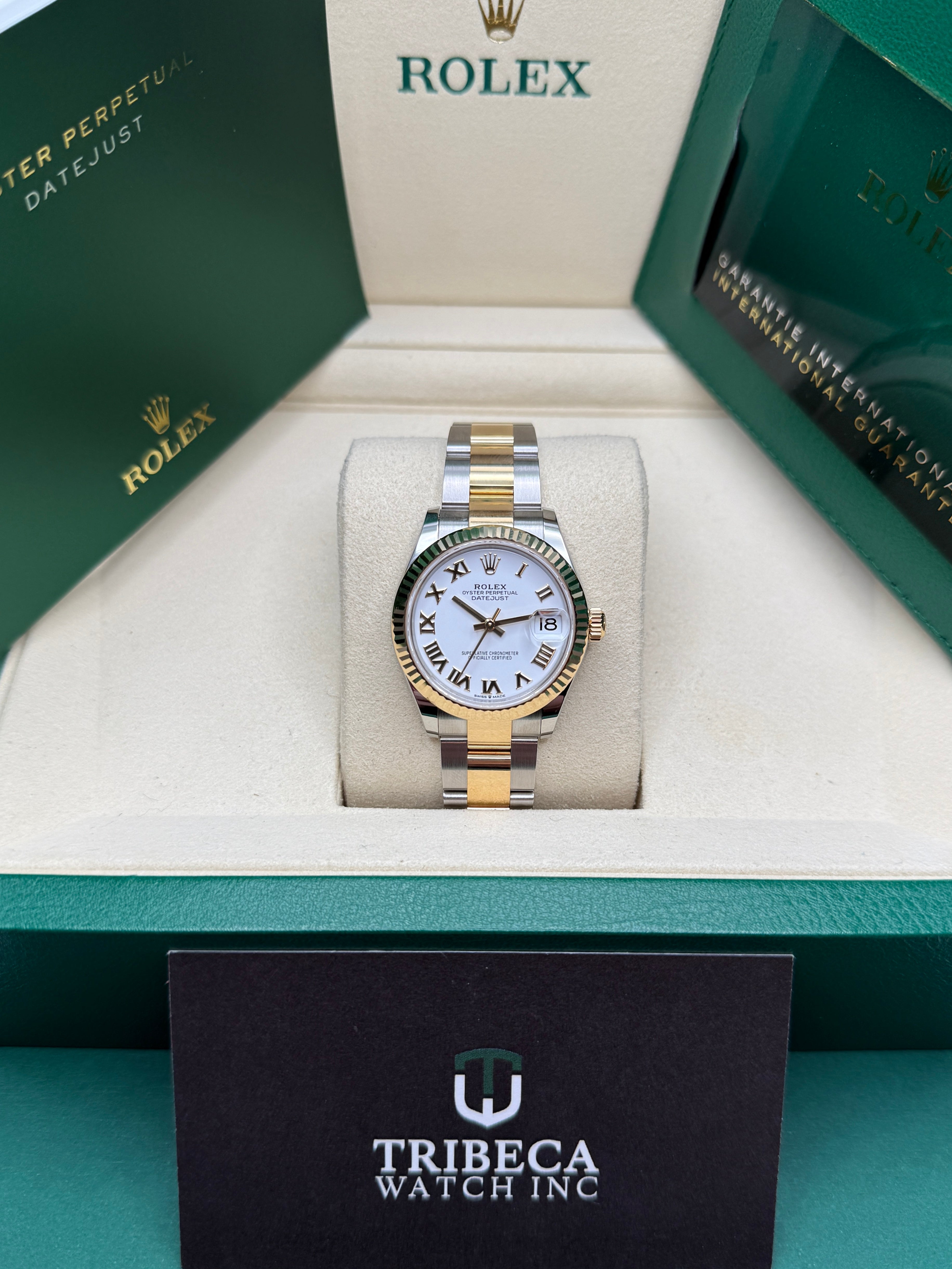 Datejust 31 Yellow Gold Two-Tone White Roman Luxury Watch