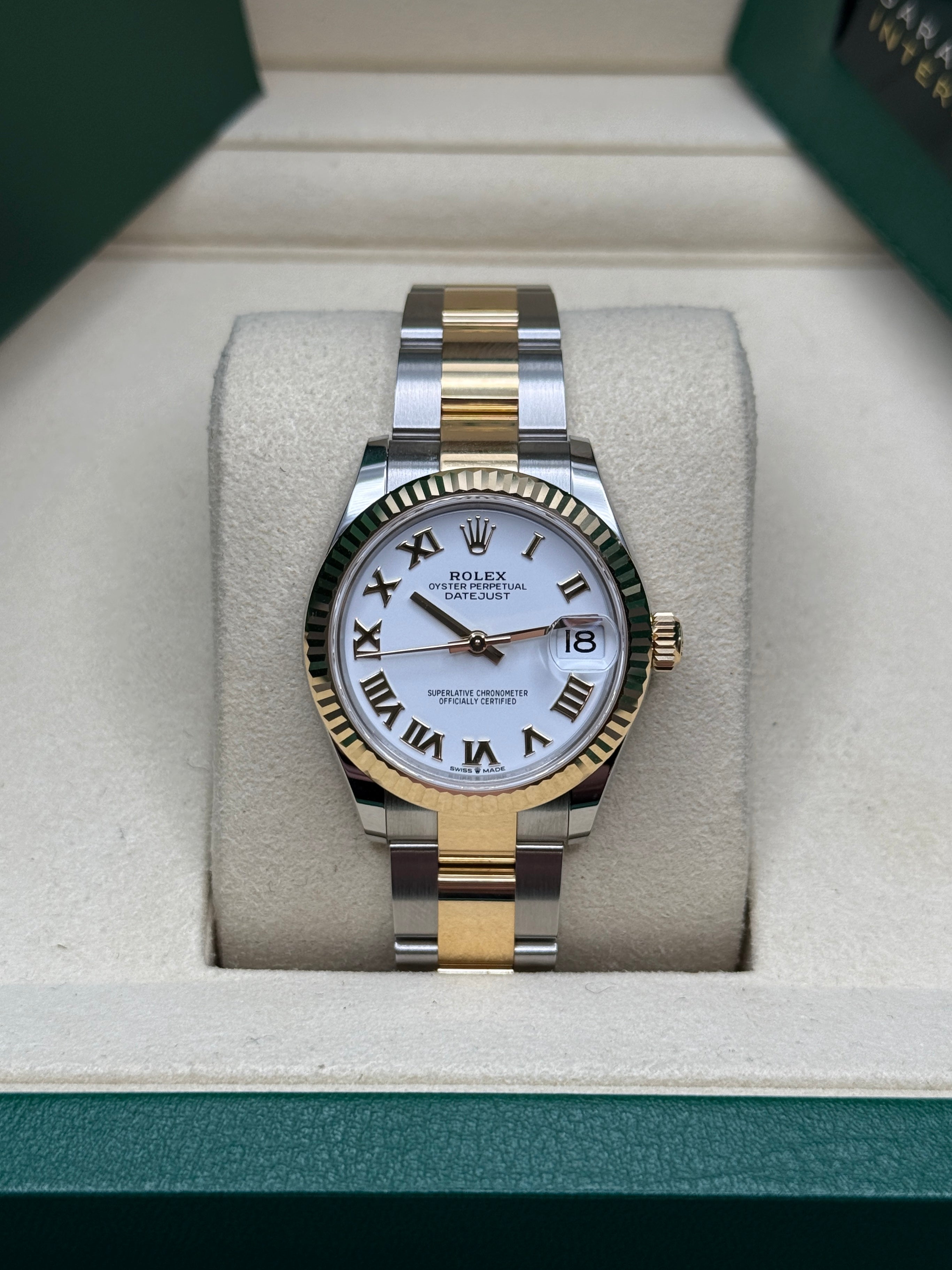 Datejust 31 Yellow Gold Two-Tone White Roman Luxury Watch