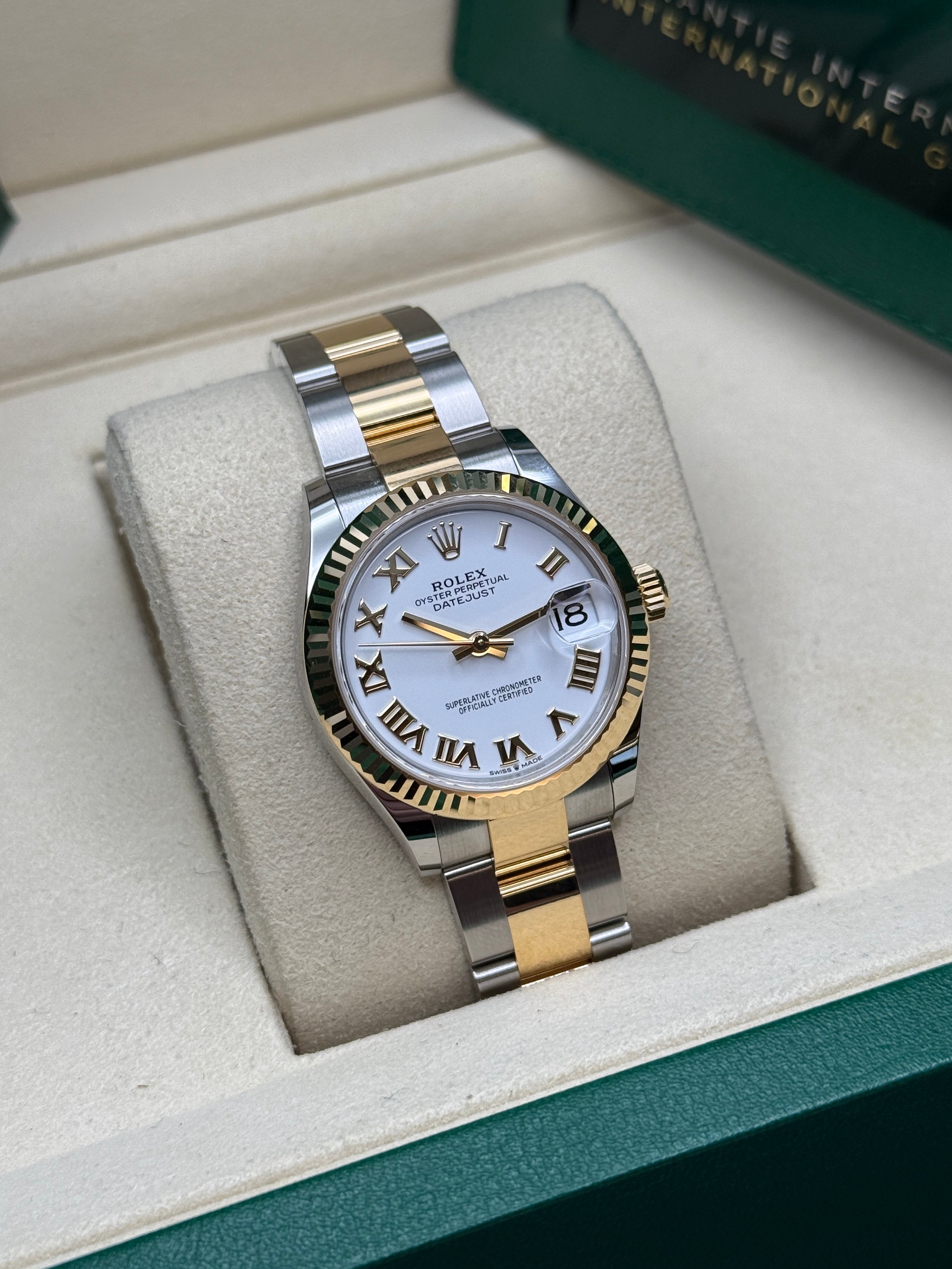 Datejust 31 Yellow Gold Two-Tone White Roman Luxury Watch