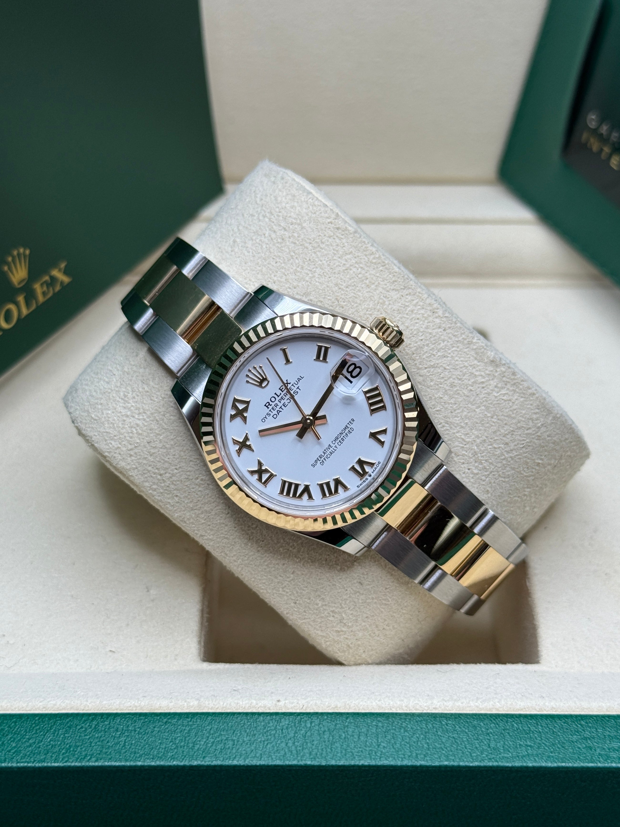 Datejust 31 Yellow Gold Two-Tone White Roman Luxury Watch