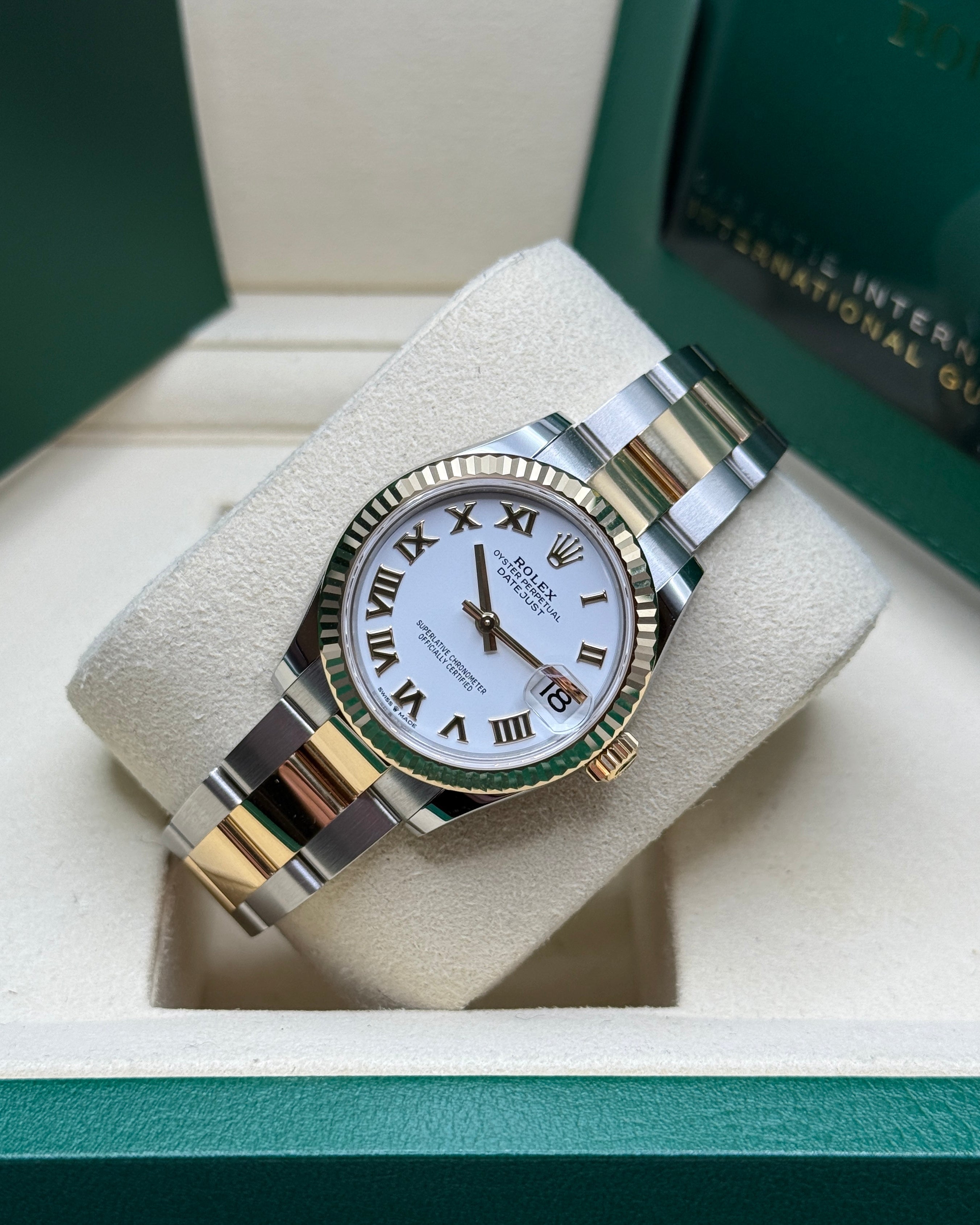 Datejust 31 Yellow Gold Two-Tone White Roman Luxury Watch