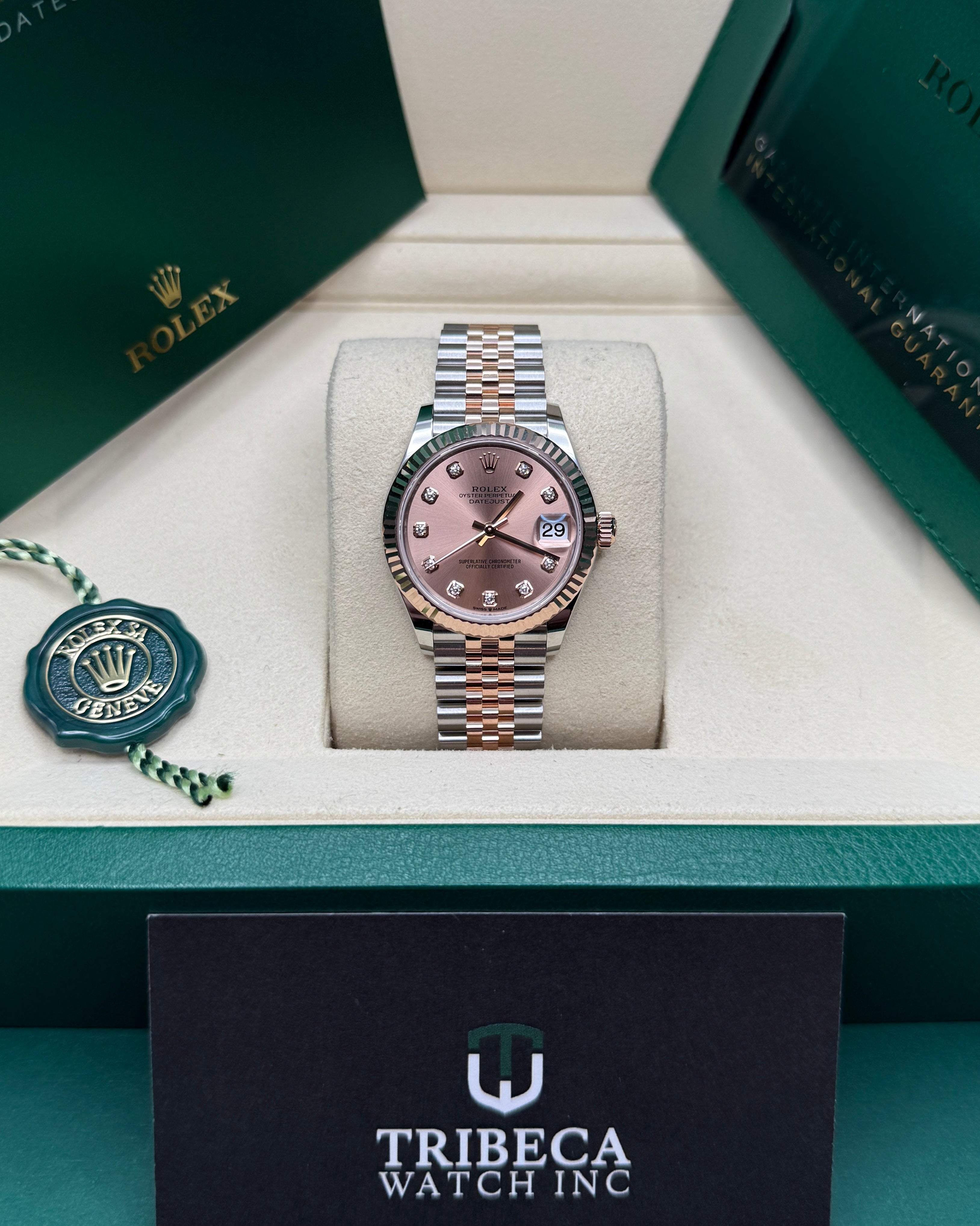 Datejust 31 Everose Gold Two-Tone Rose-Colour Diamond Luxury Watch