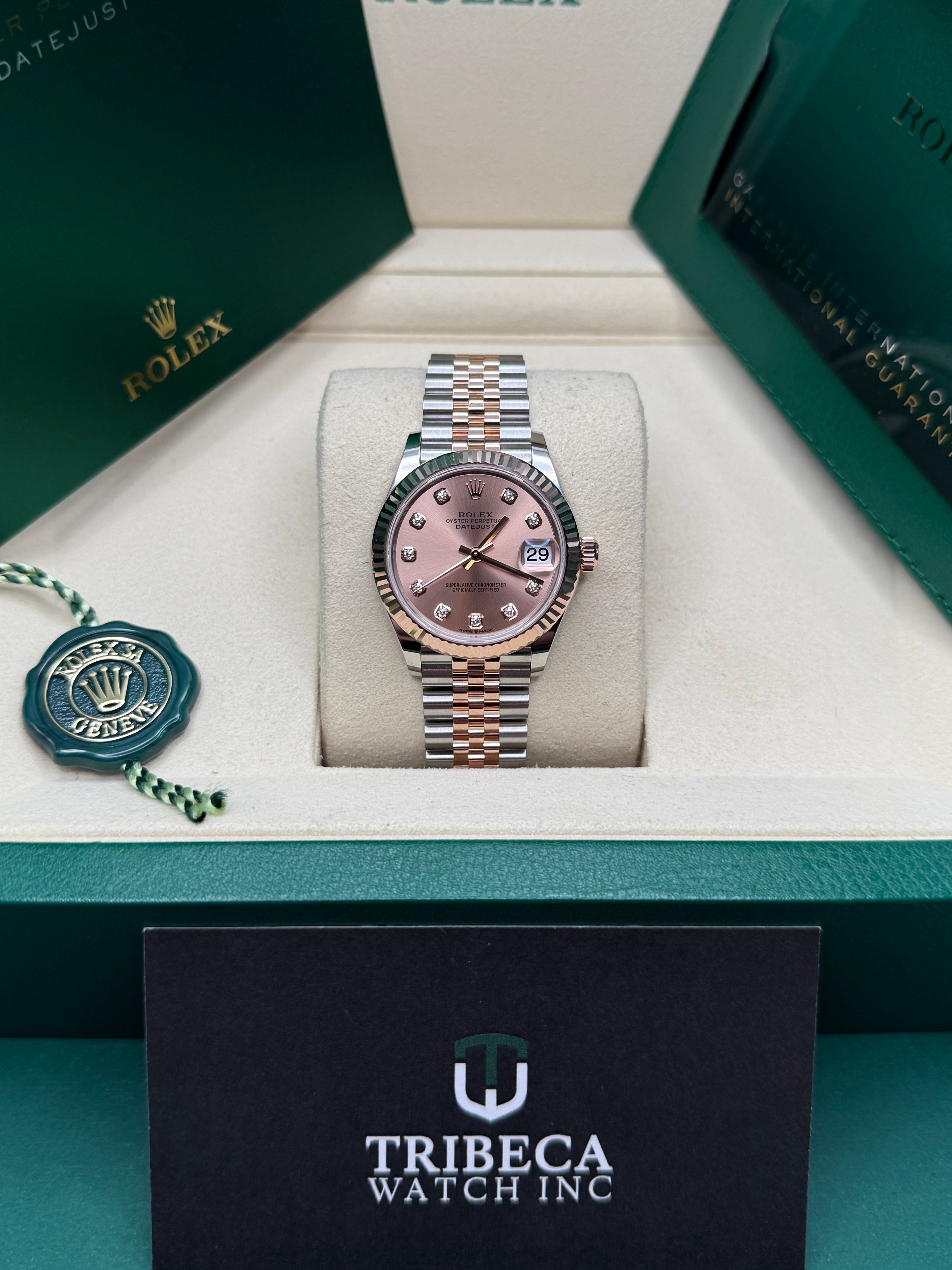 Datejust 31 Everose Gold Two-Tone Rose-Colour Diamond Luxury Watch