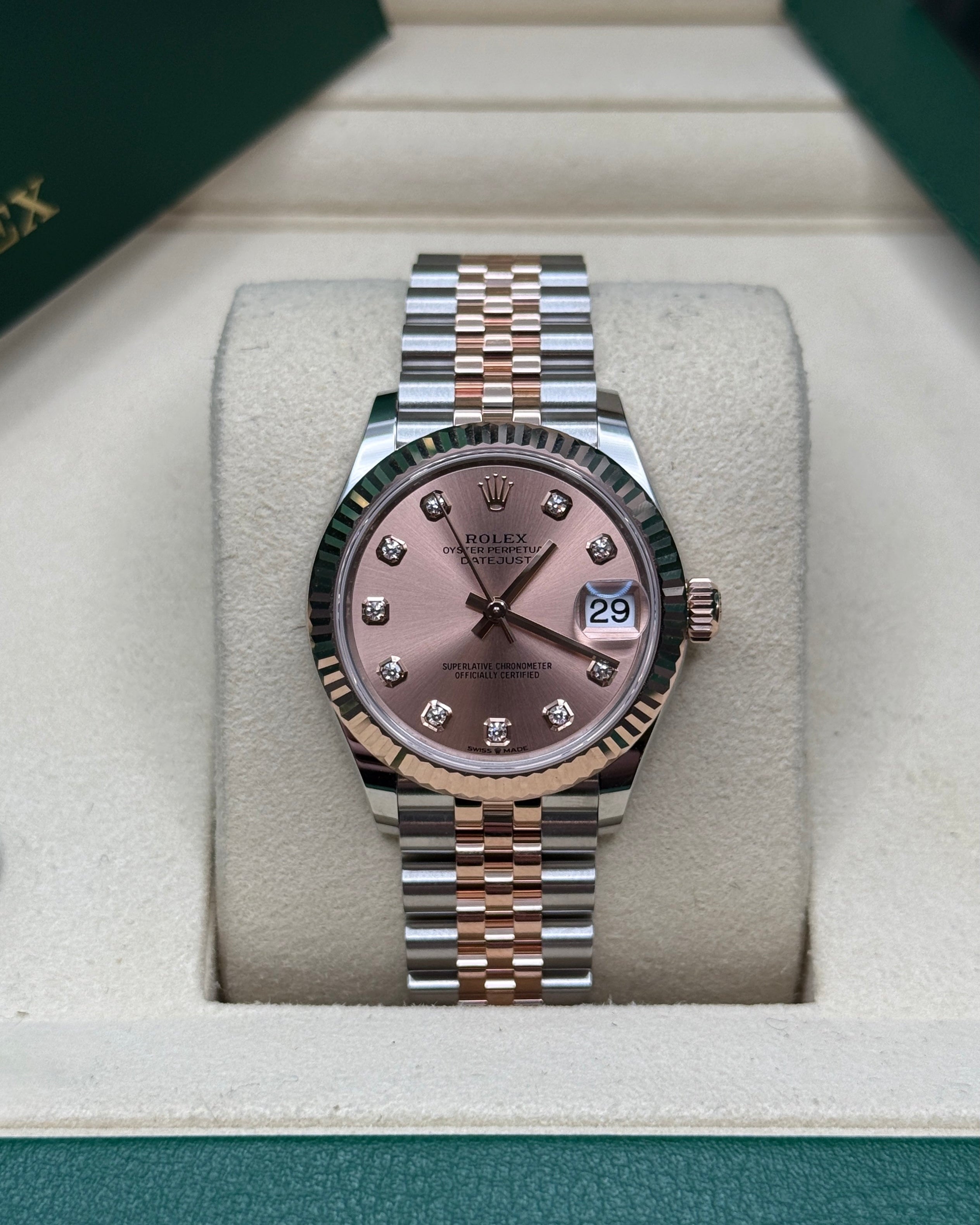 Datejust 31 Everose Gold Two-Tone Rose-Colour Diamond Luxury Watch