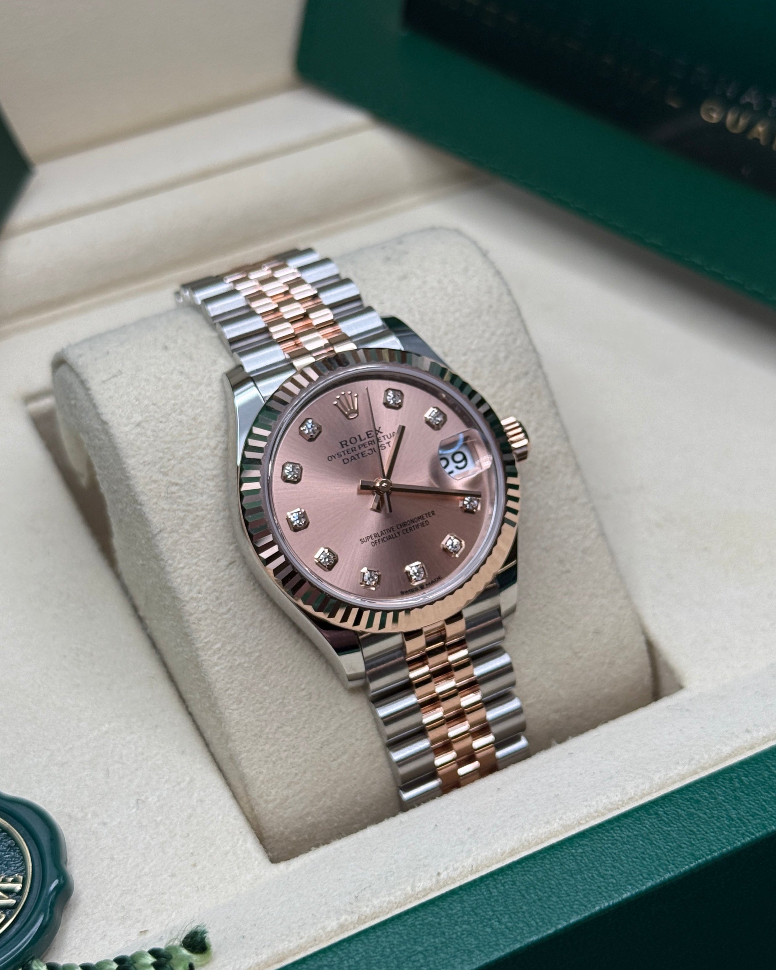Datejust 31 Everose Gold Two-Tone Rose-Colour Diamond Luxury Watch