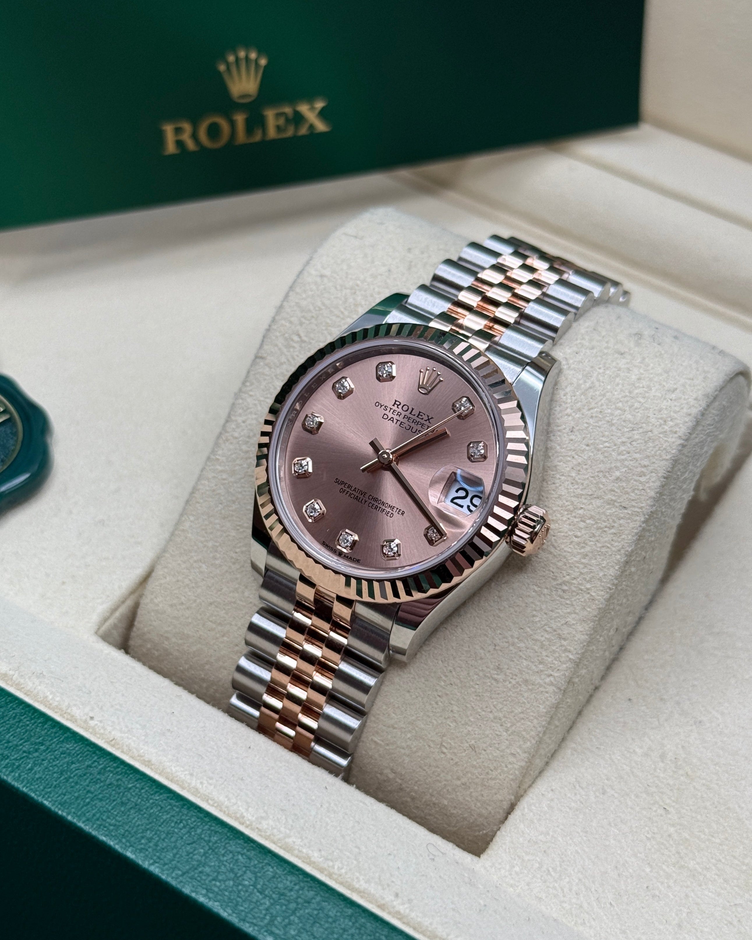 Datejust 31 Everose Gold Two-Tone Rose-Colour Diamond Luxury Watch