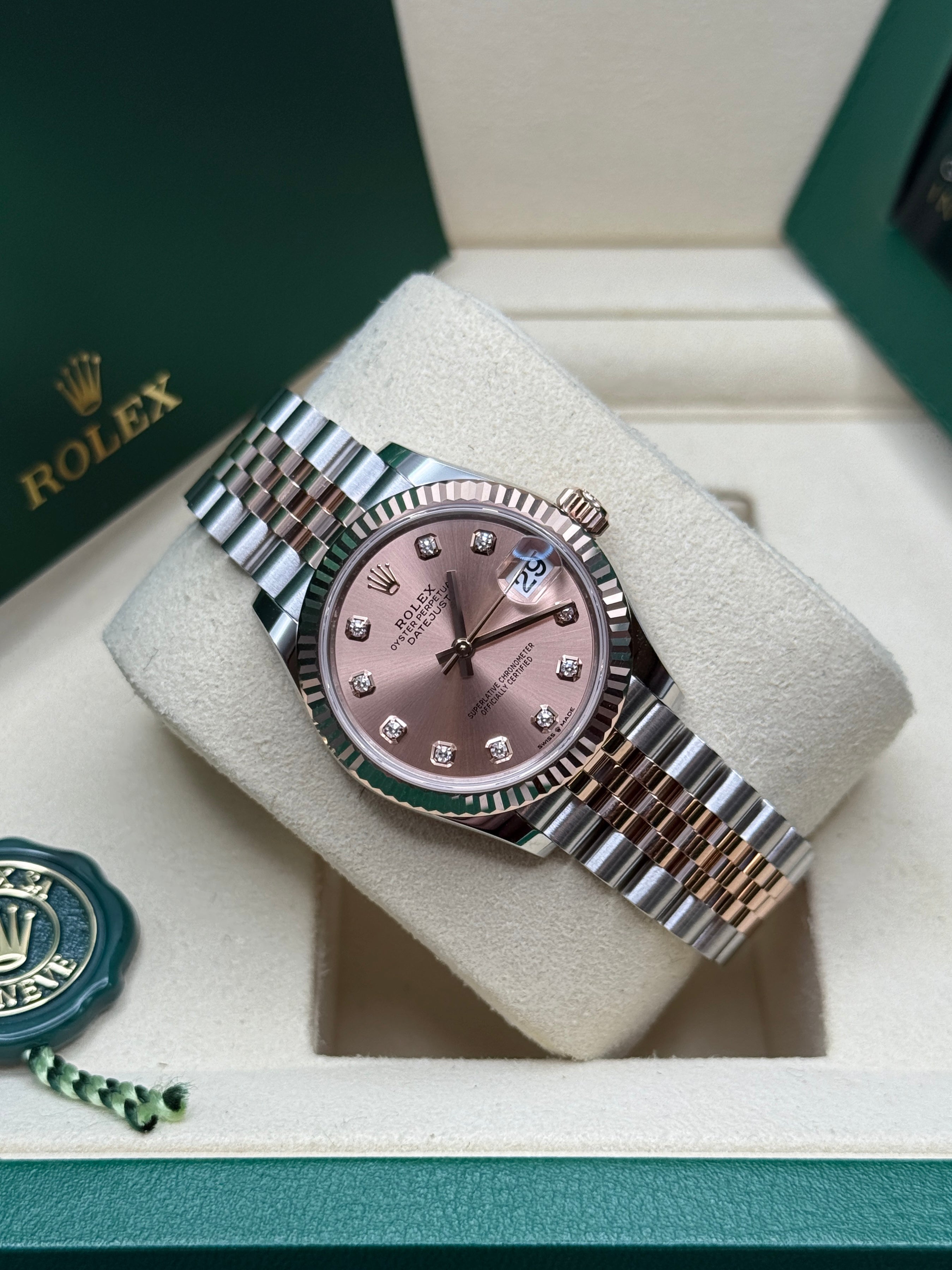 Datejust 31 Everose Gold Two-Tone Rose-Colour Diamond Luxury Watch