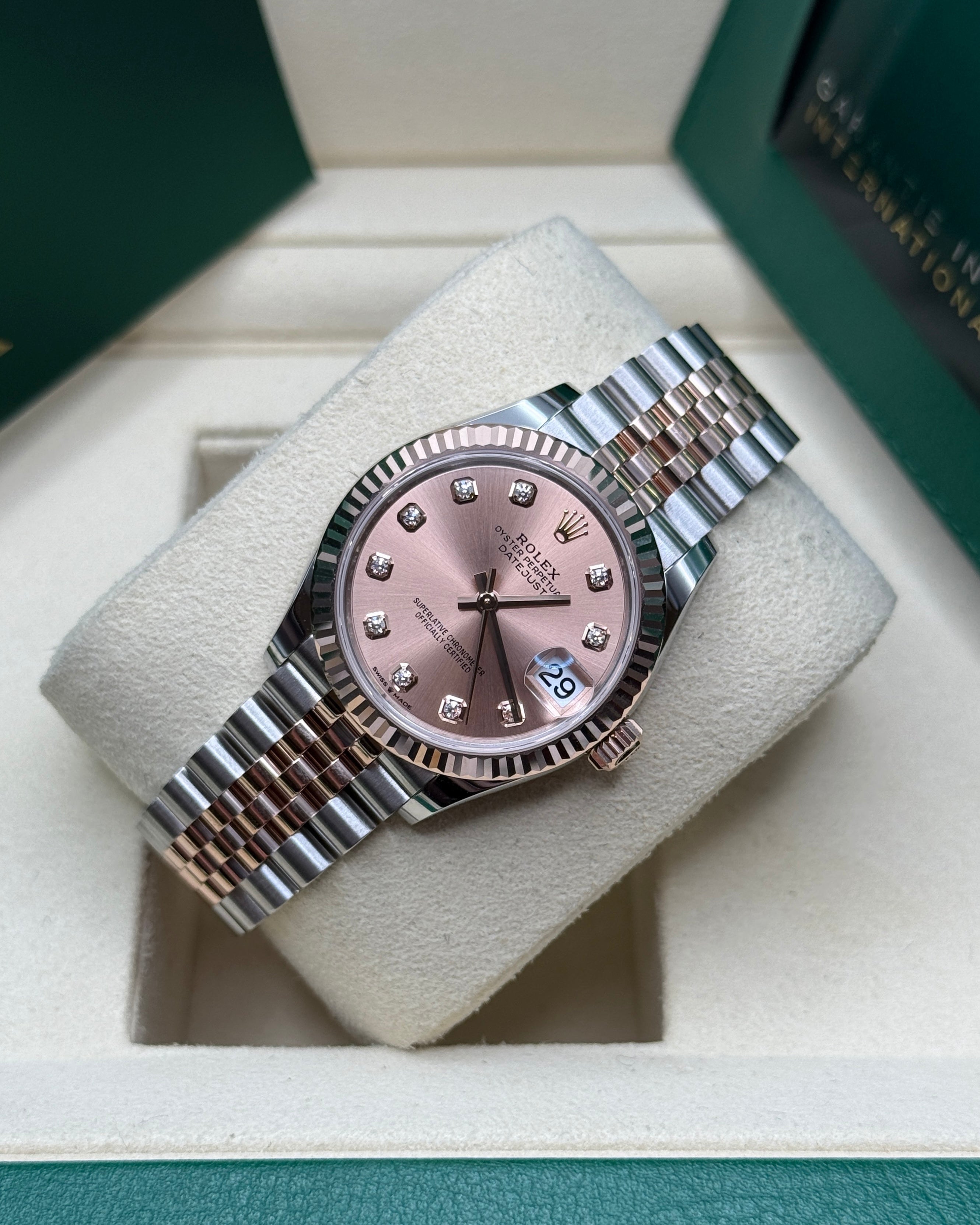 Datejust 31 Everose Gold Two-Tone Rose-Colour Diamond Luxury Watch