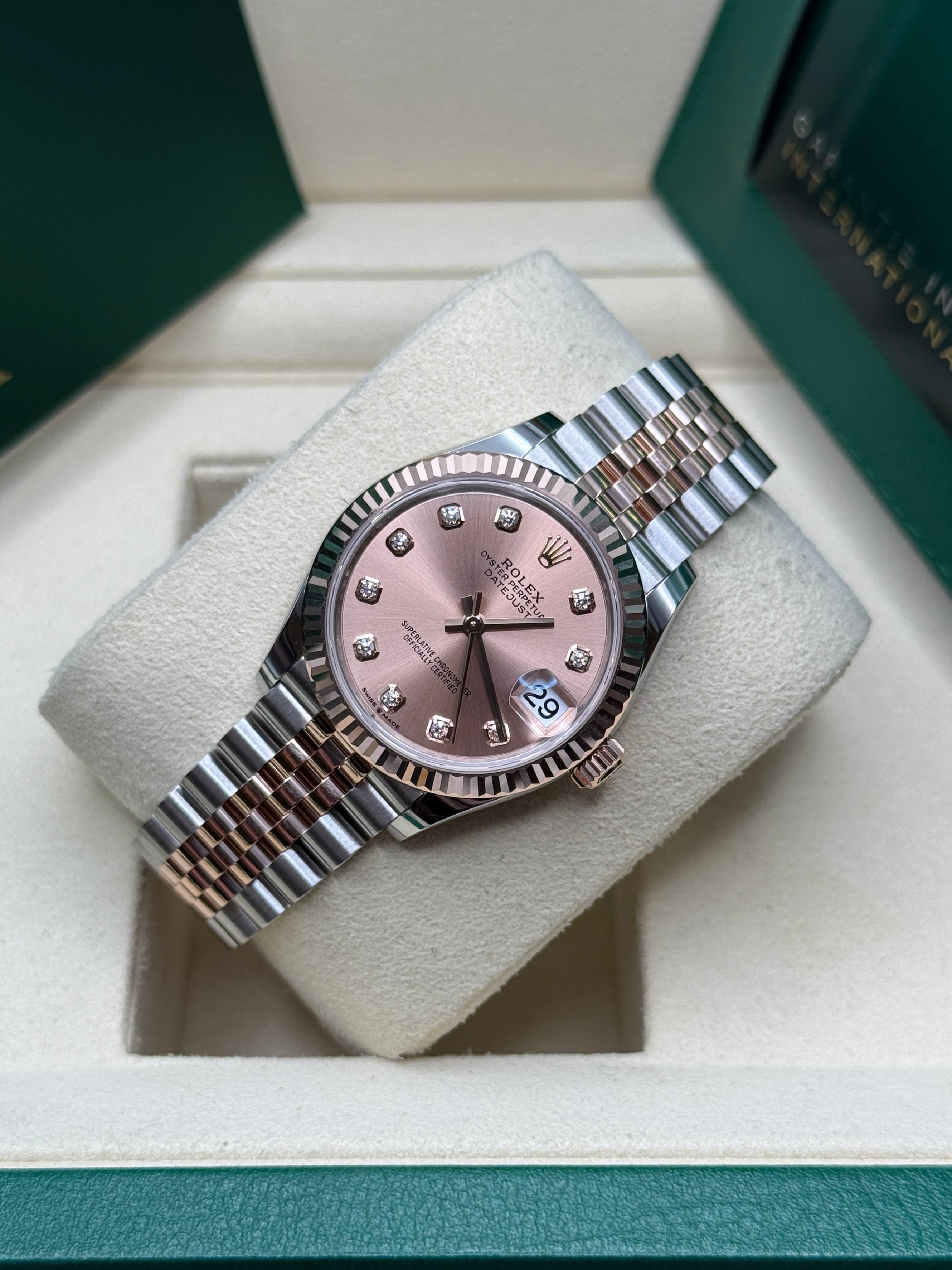 Datejust 31 Everose Gold Two-Tone Rose-Colour Diamond Luxury Watch