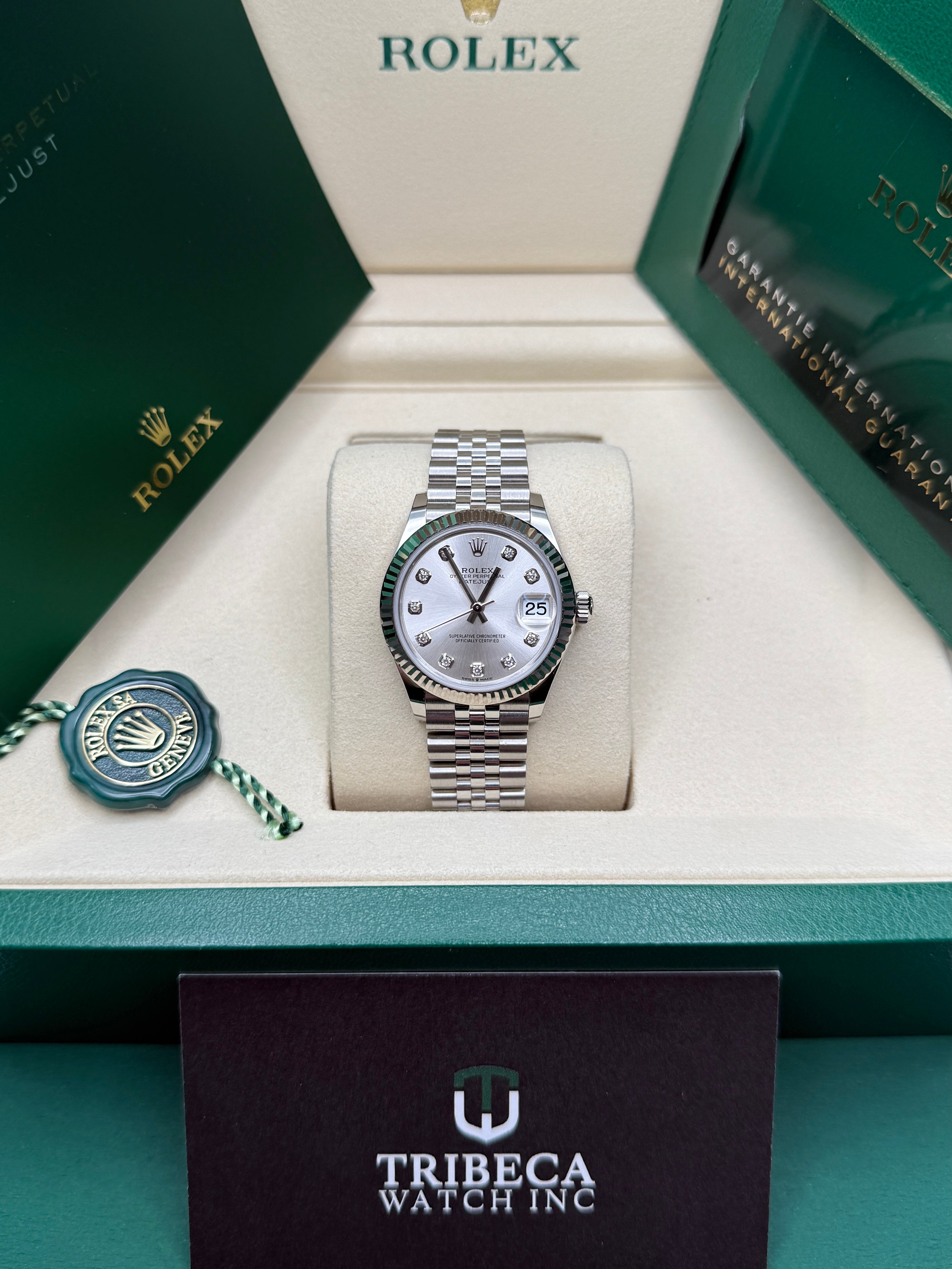 Datejust 31 Silver Diamond Luxury Watch