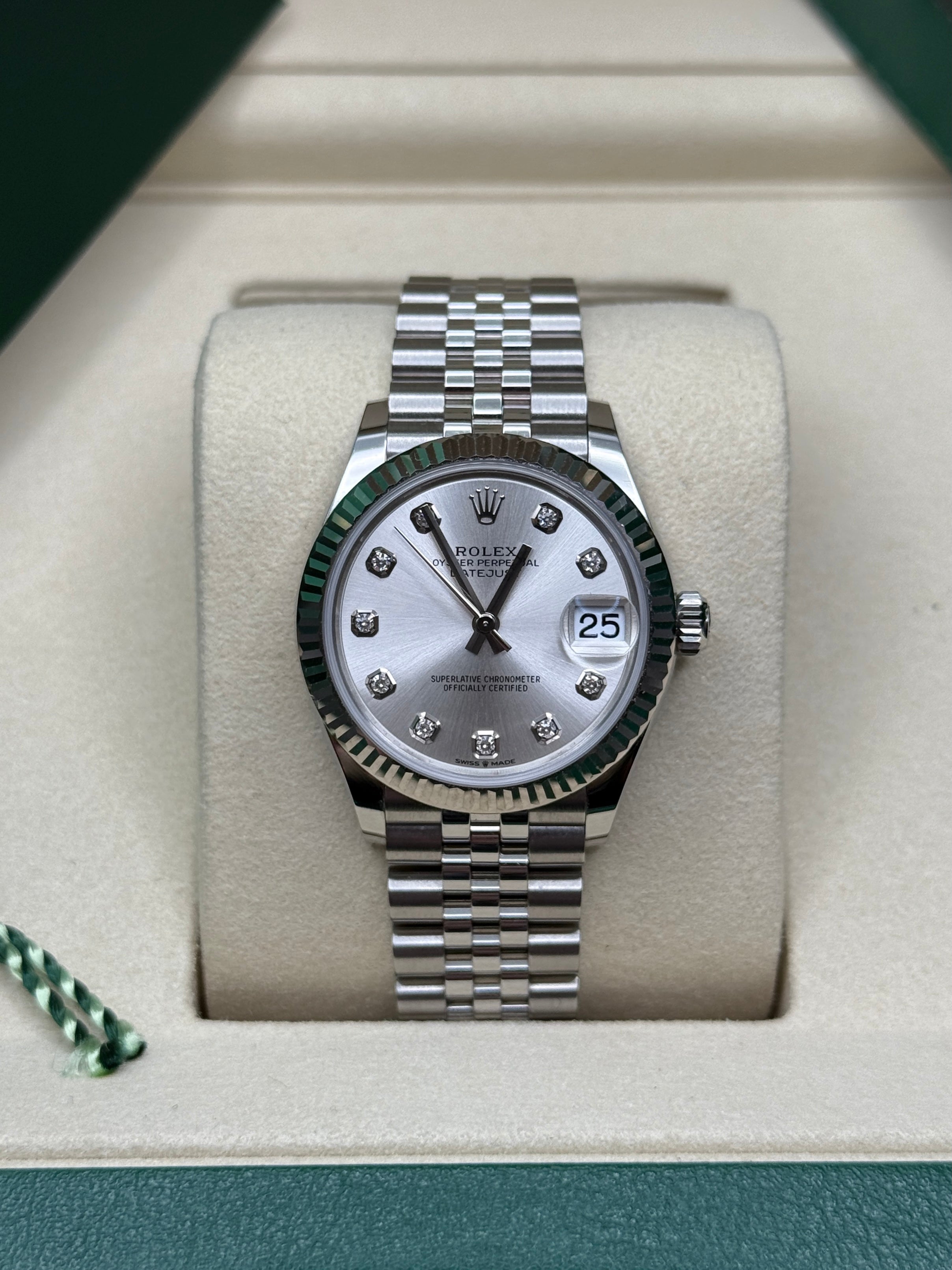 Datejust 31 Silver Diamond Luxury Watch