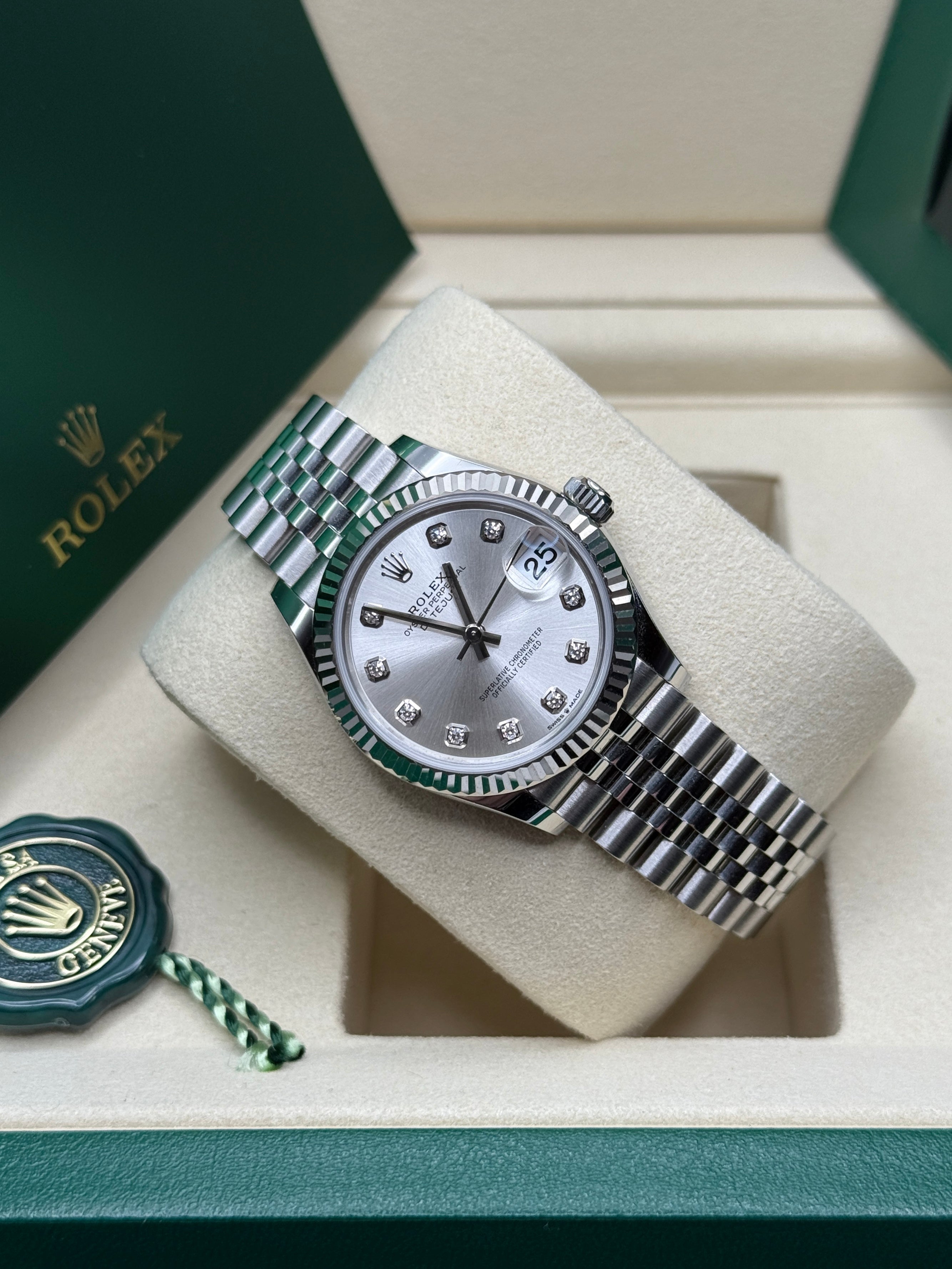 Datejust 31 Silver Diamond Luxury Watch