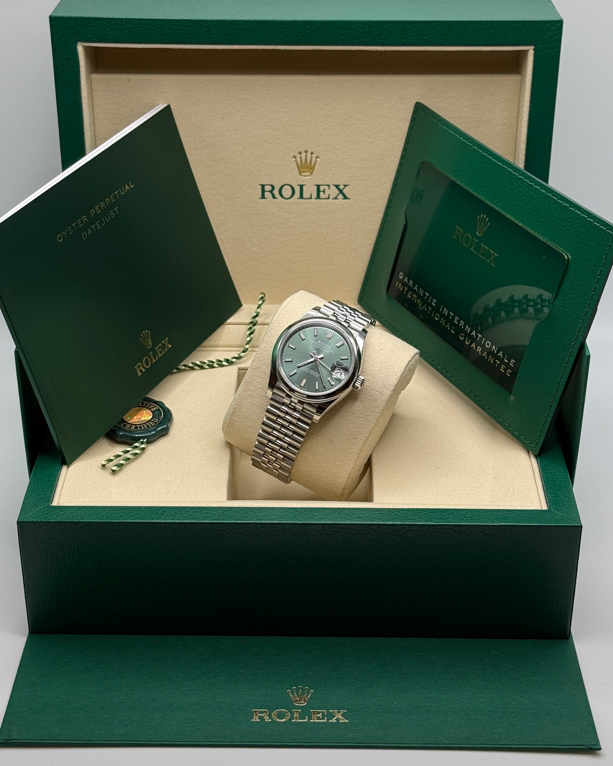 Datejust 31 Mint Green Index Luxury Watch