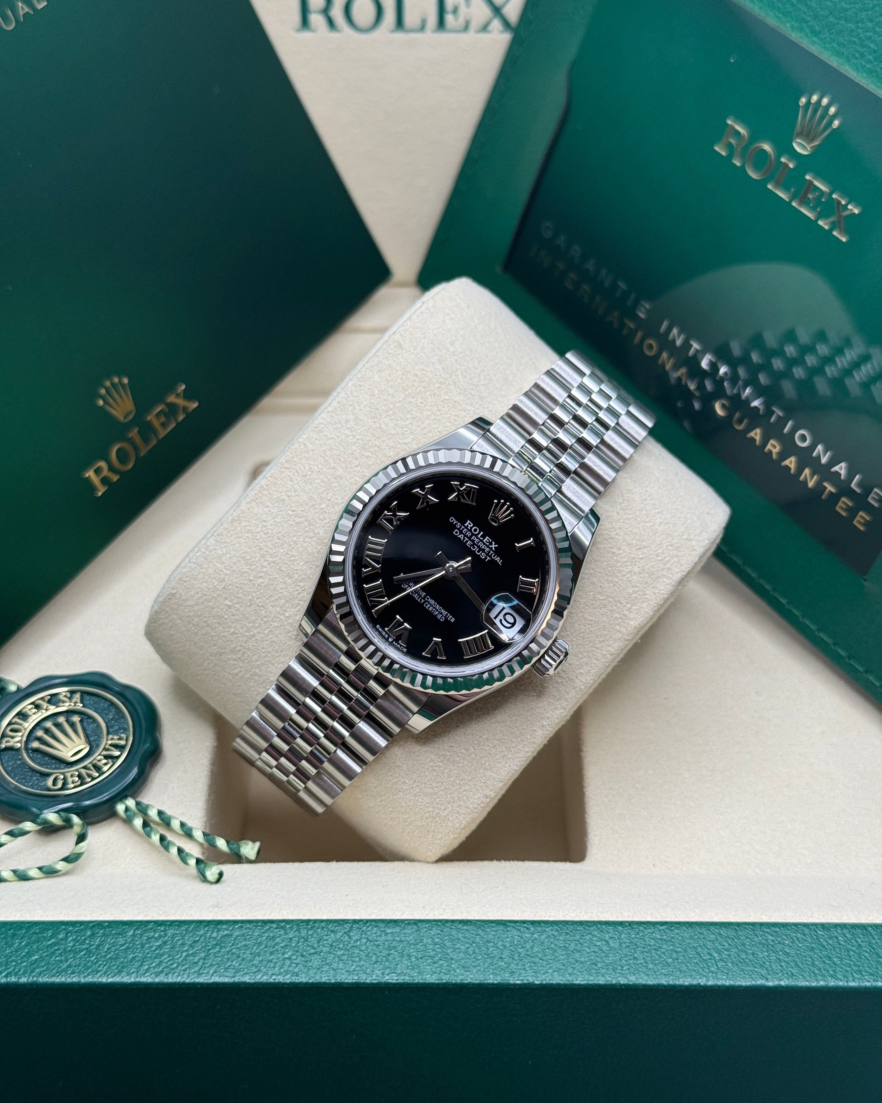 Datejust 31 Black Roman Luxury Watch