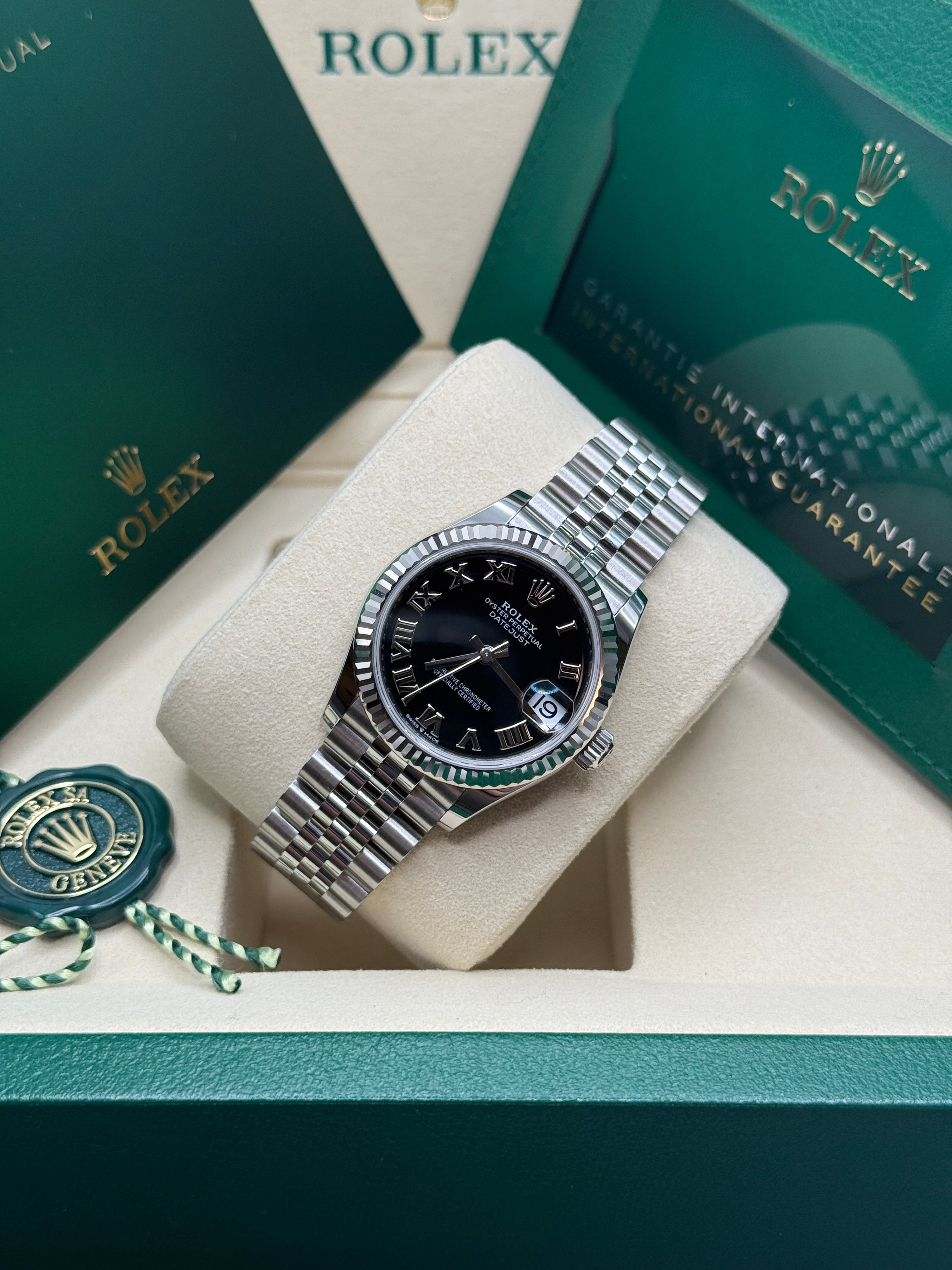 Datejust 31 Black Roman Luxury Watch