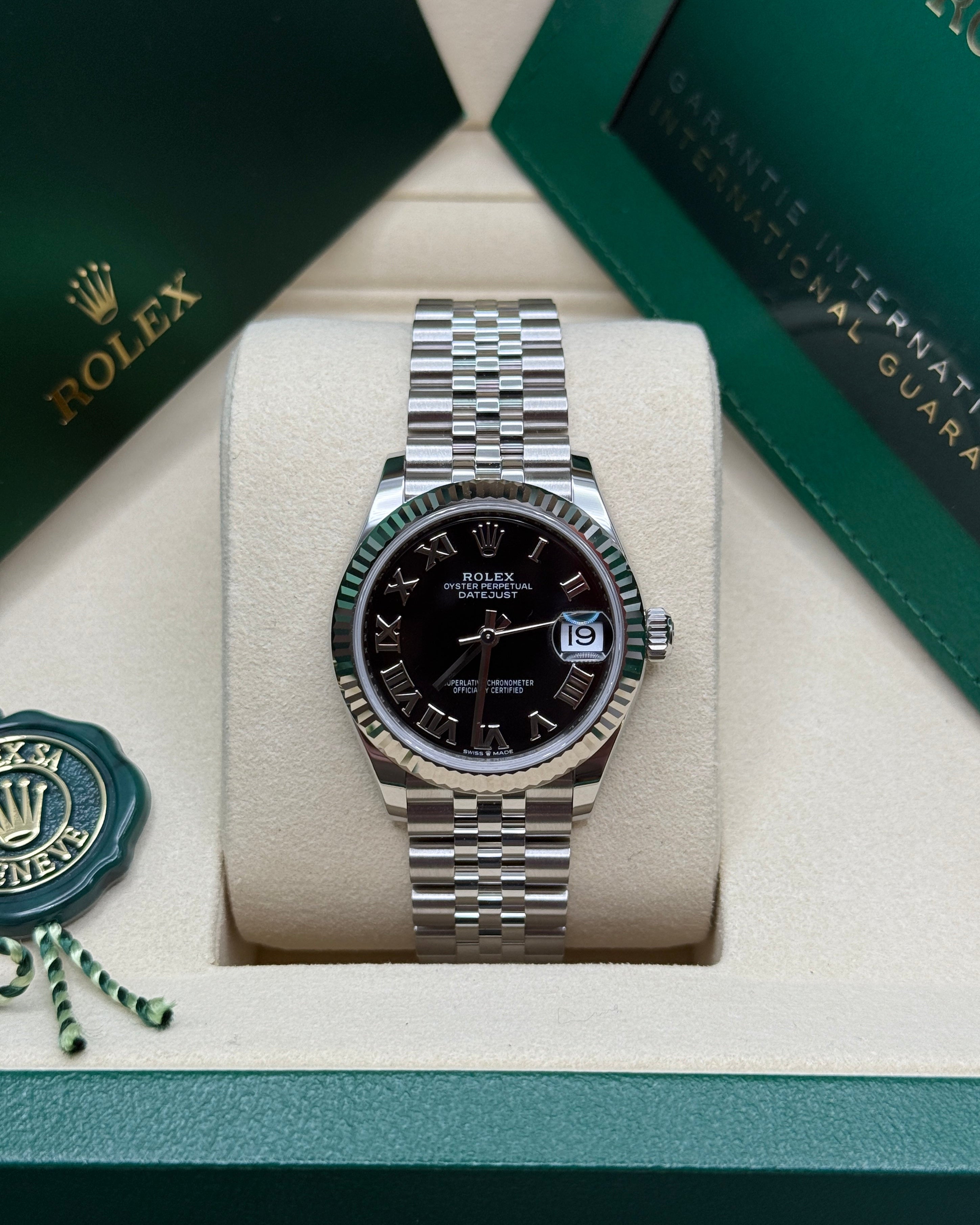 Datejust 31 Black Roman Luxury Watch