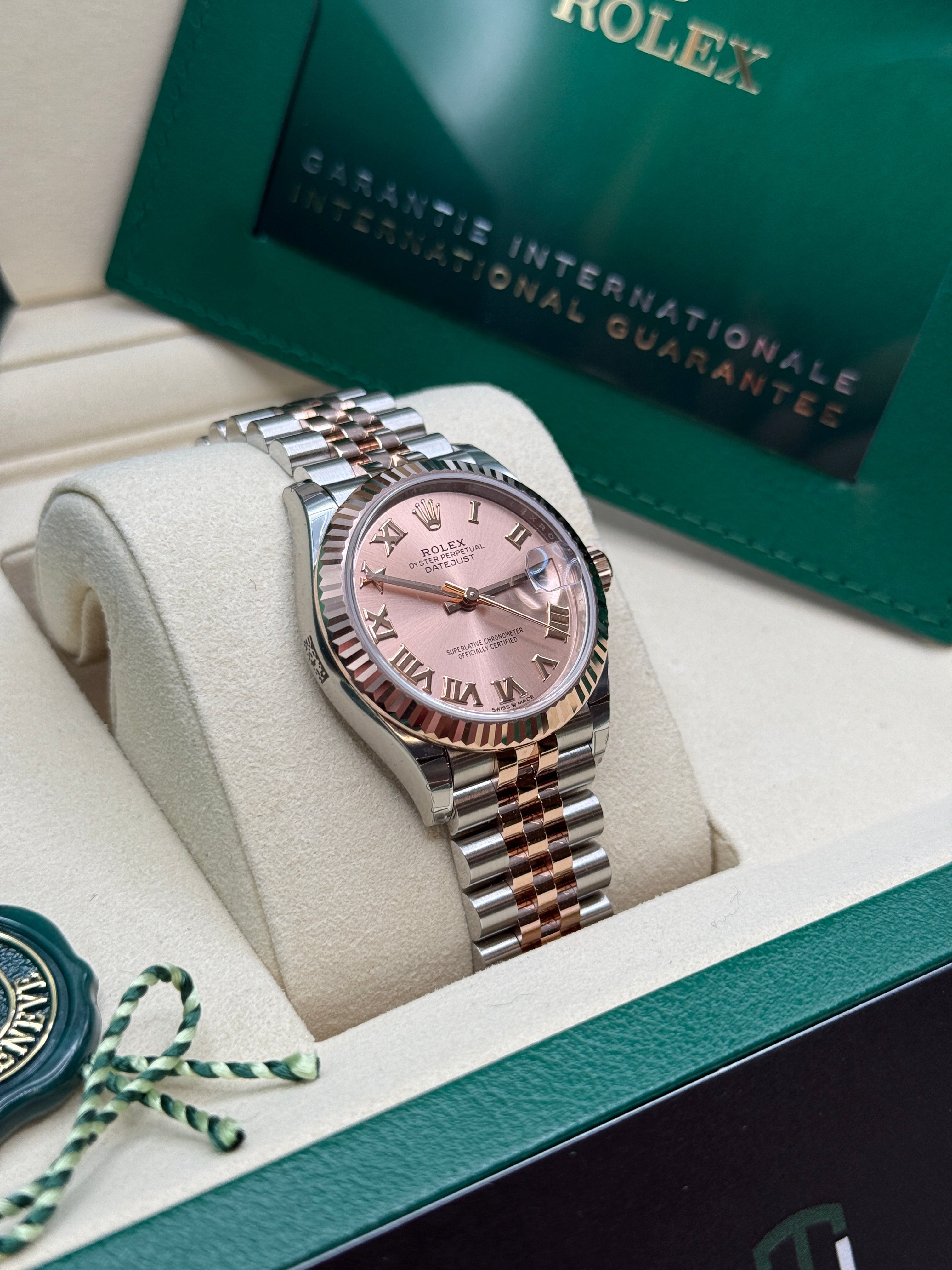 Datejust 31 Everose Gold Two-Tone Rose-Colour Roman Luxury Watch