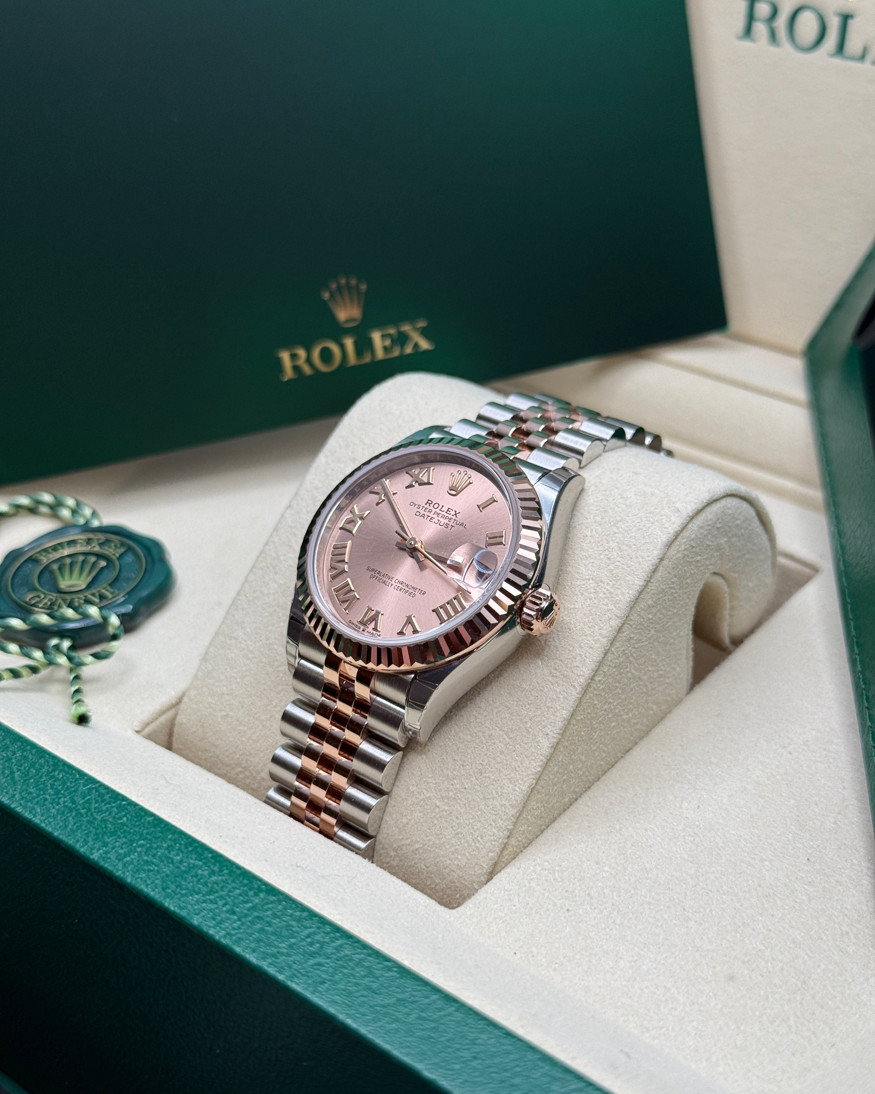 Datejust 31 Everose Gold Two-Tone Rose-Colour Roman Luxury Watch