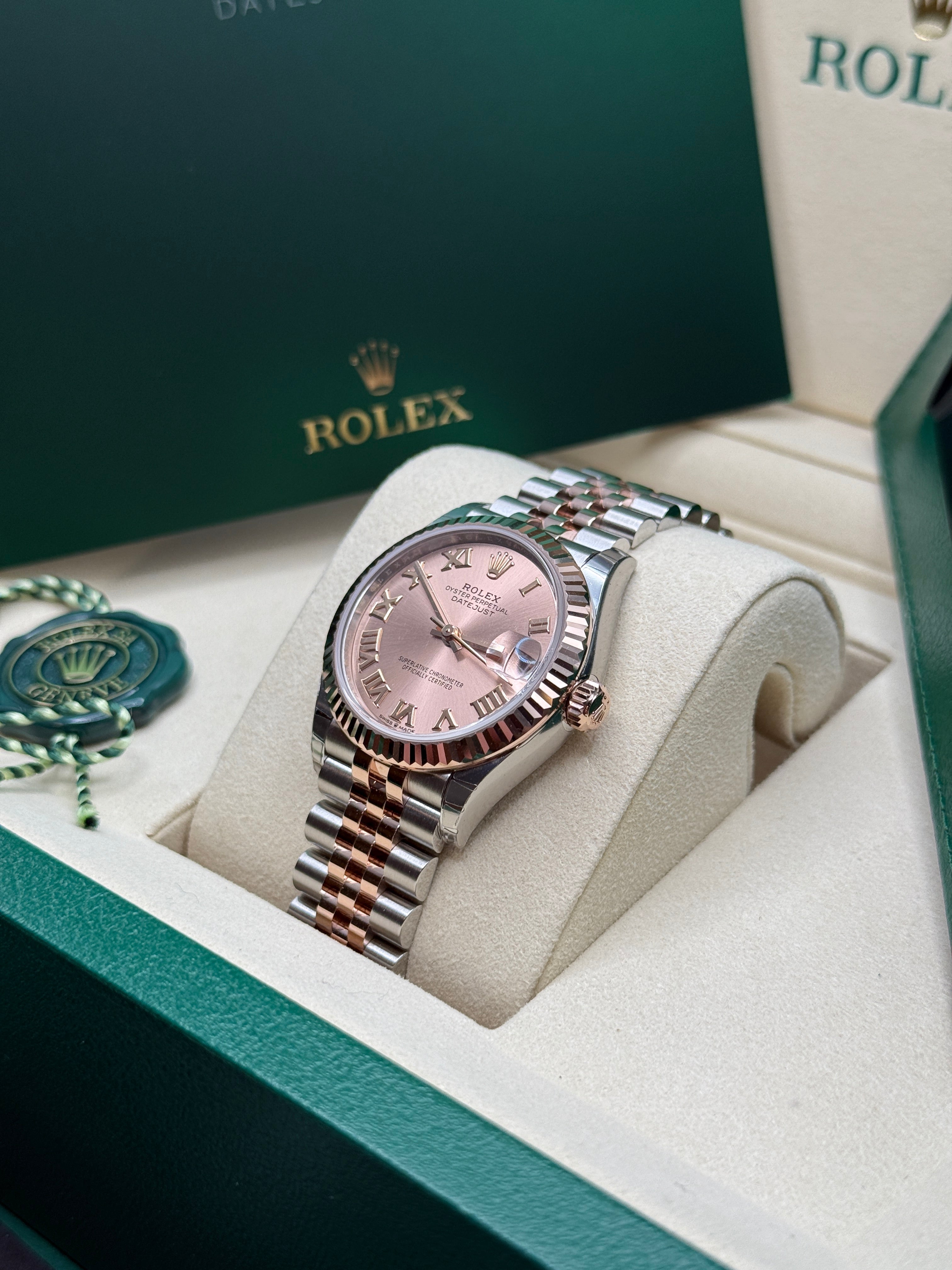 Datejust 31 Everose Gold Two-Tone Rose-Colour Roman Luxury Watch