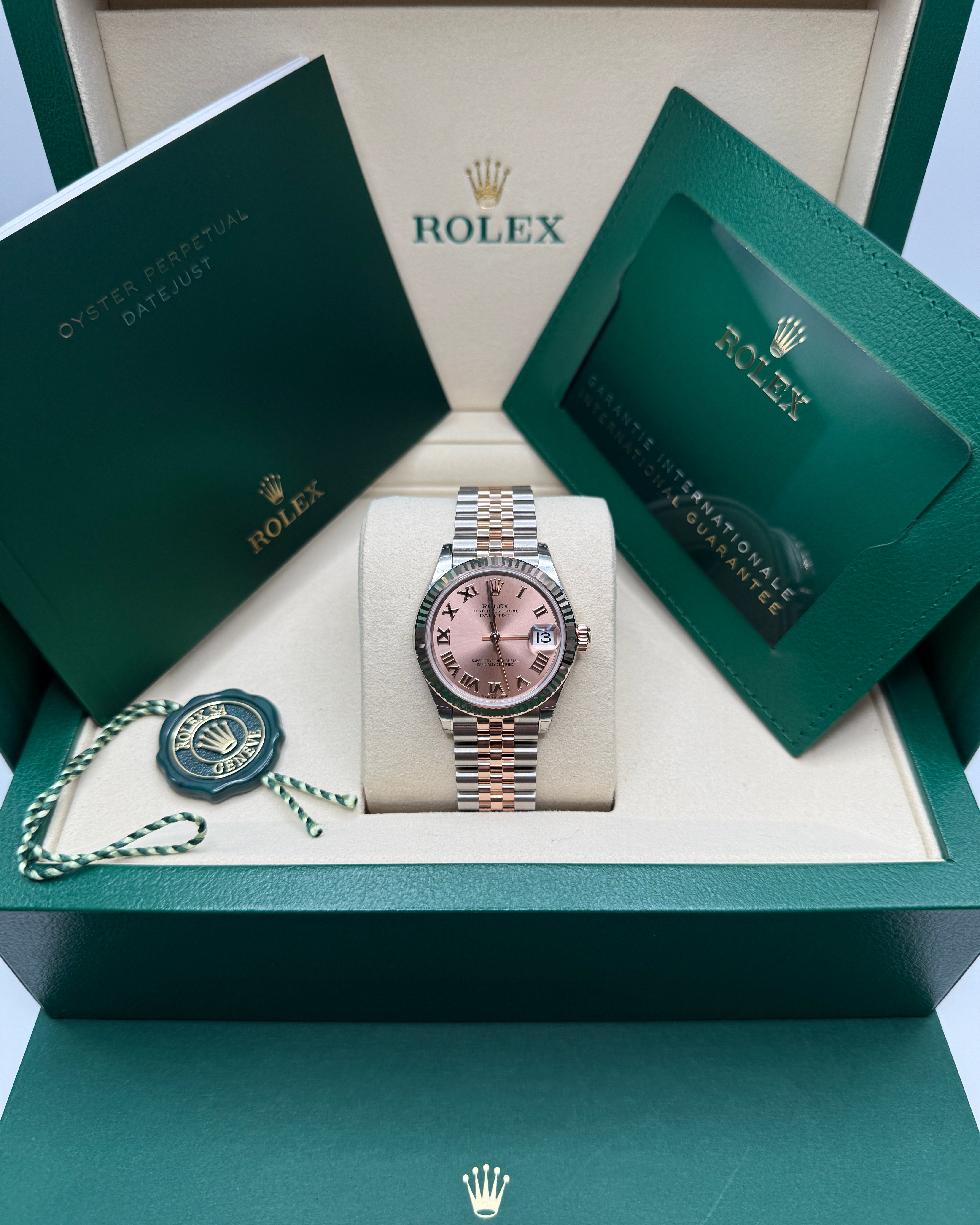 Datejust 31 Everose Gold Two-Tone Rose-Colour Roman Luxury Watch