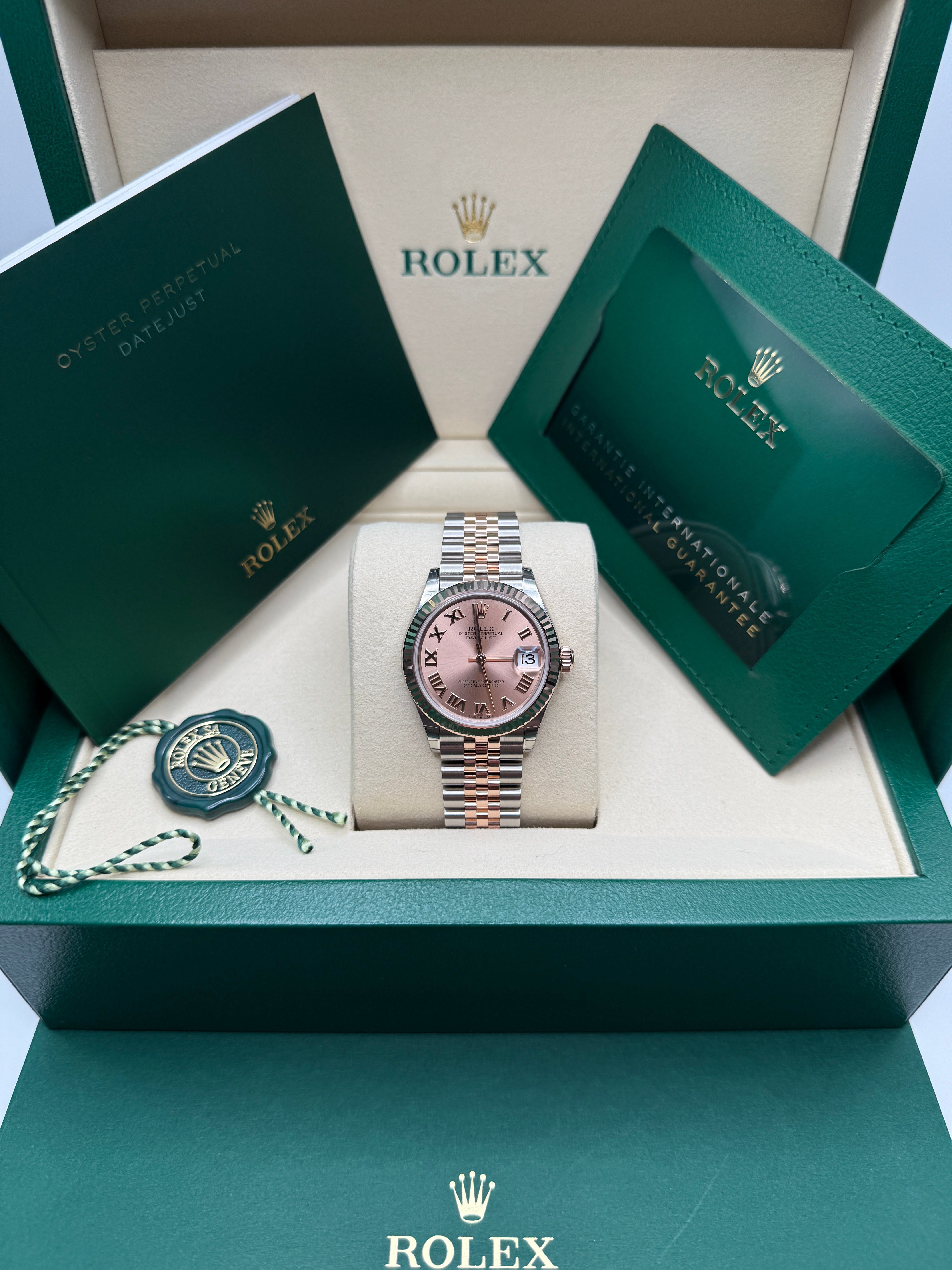 Datejust 31 Everose Gold Two-Tone Rose-Colour Roman Luxury Watch