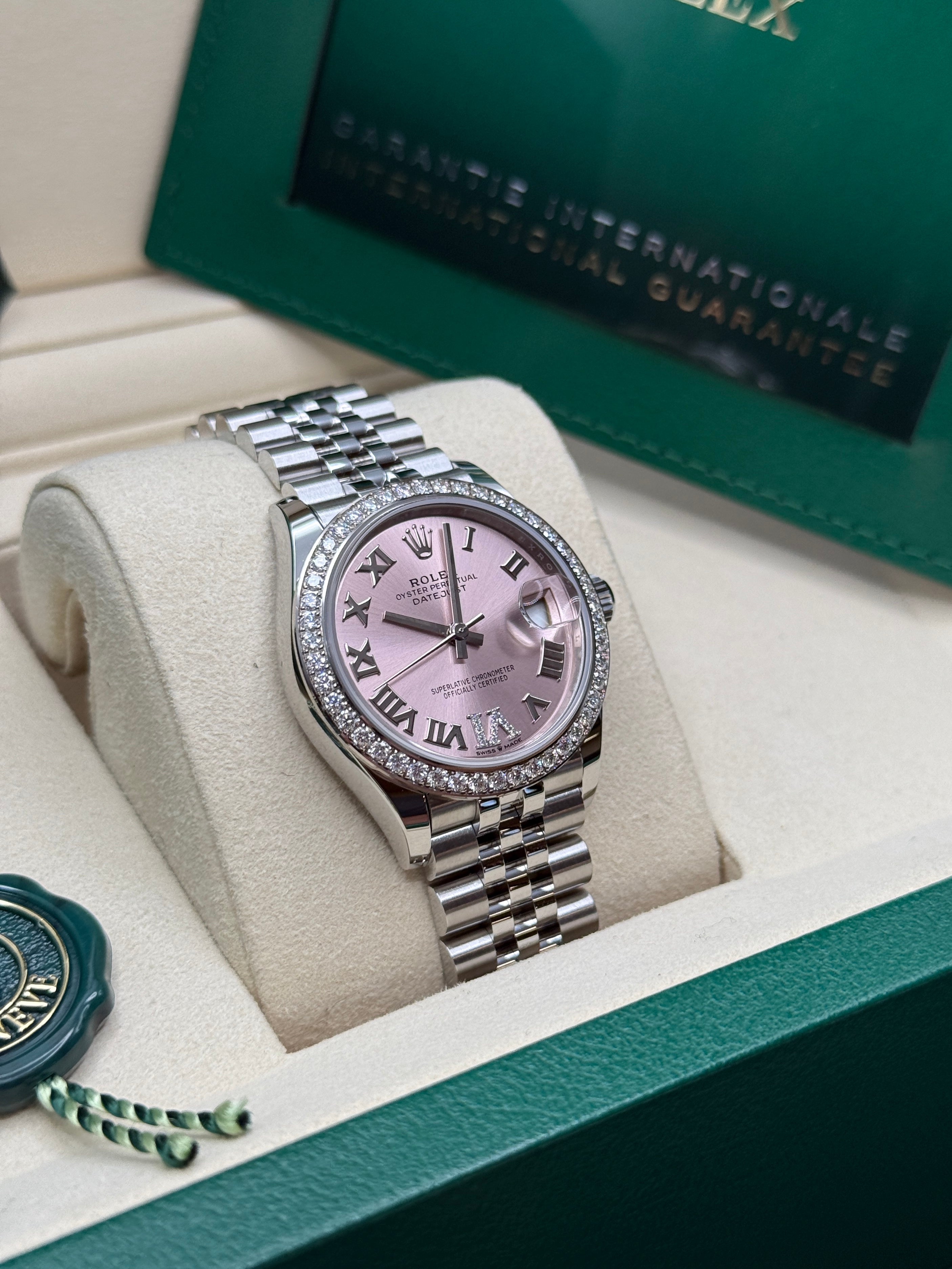 Datejust 31 Pink Roman Diamond Luxury Watch