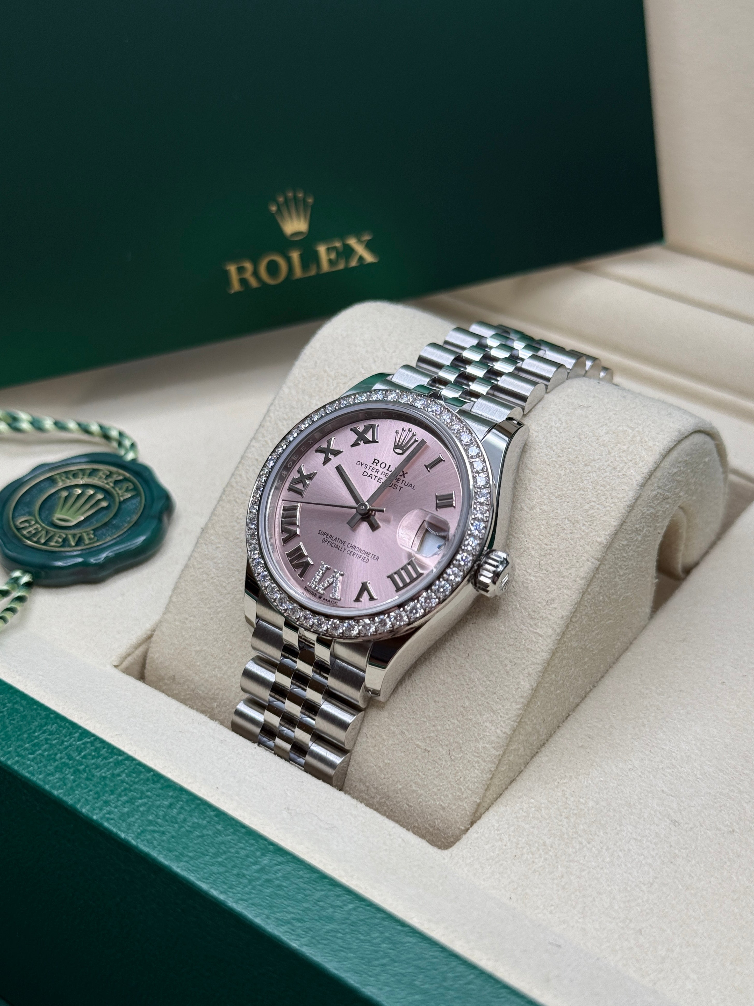 Datejust 31 Pink Roman Diamond Luxury Watch