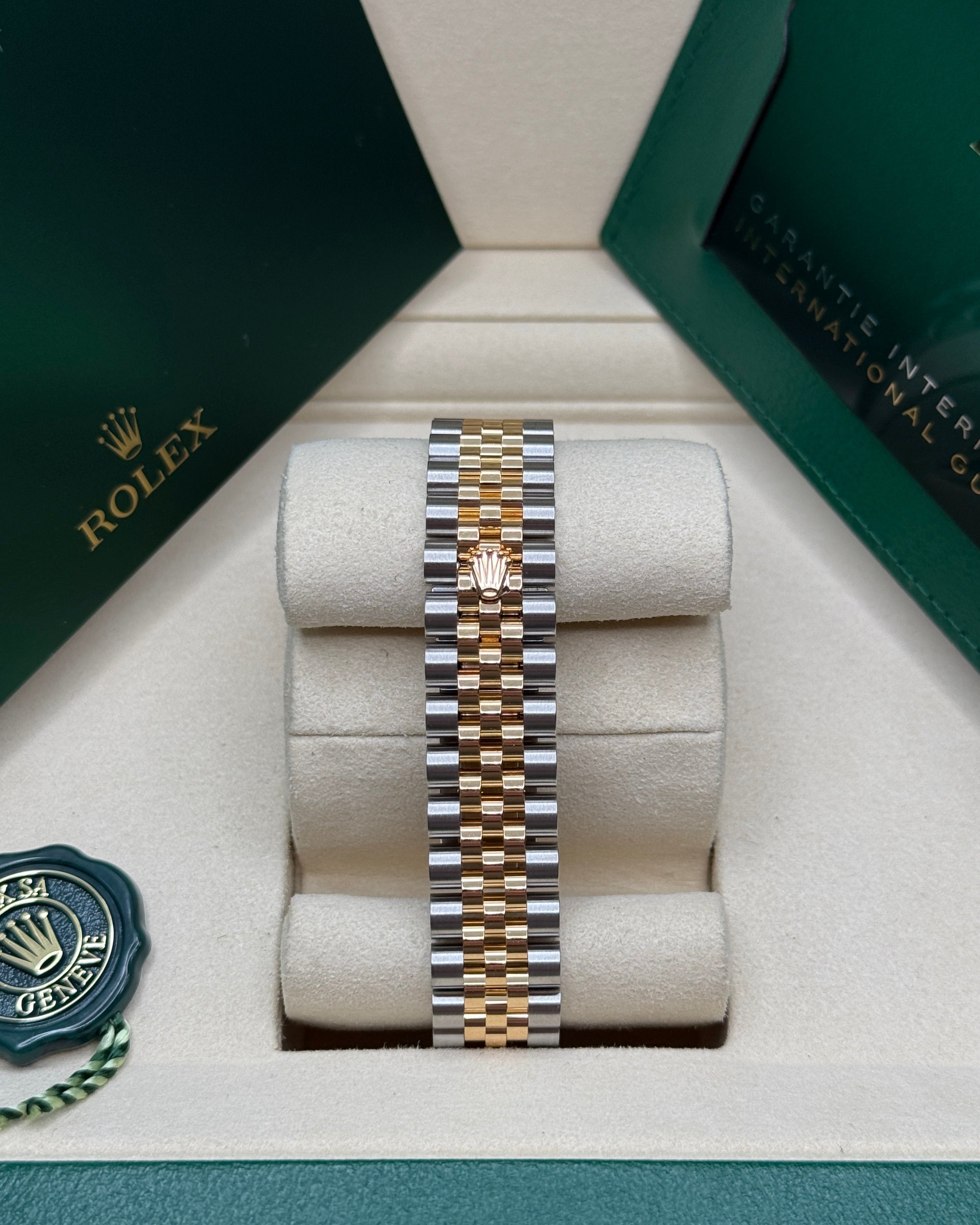 Datejust 31 Yellow Gold Two-Tone Black Dark Grey Roman Diamond Luxury Watch