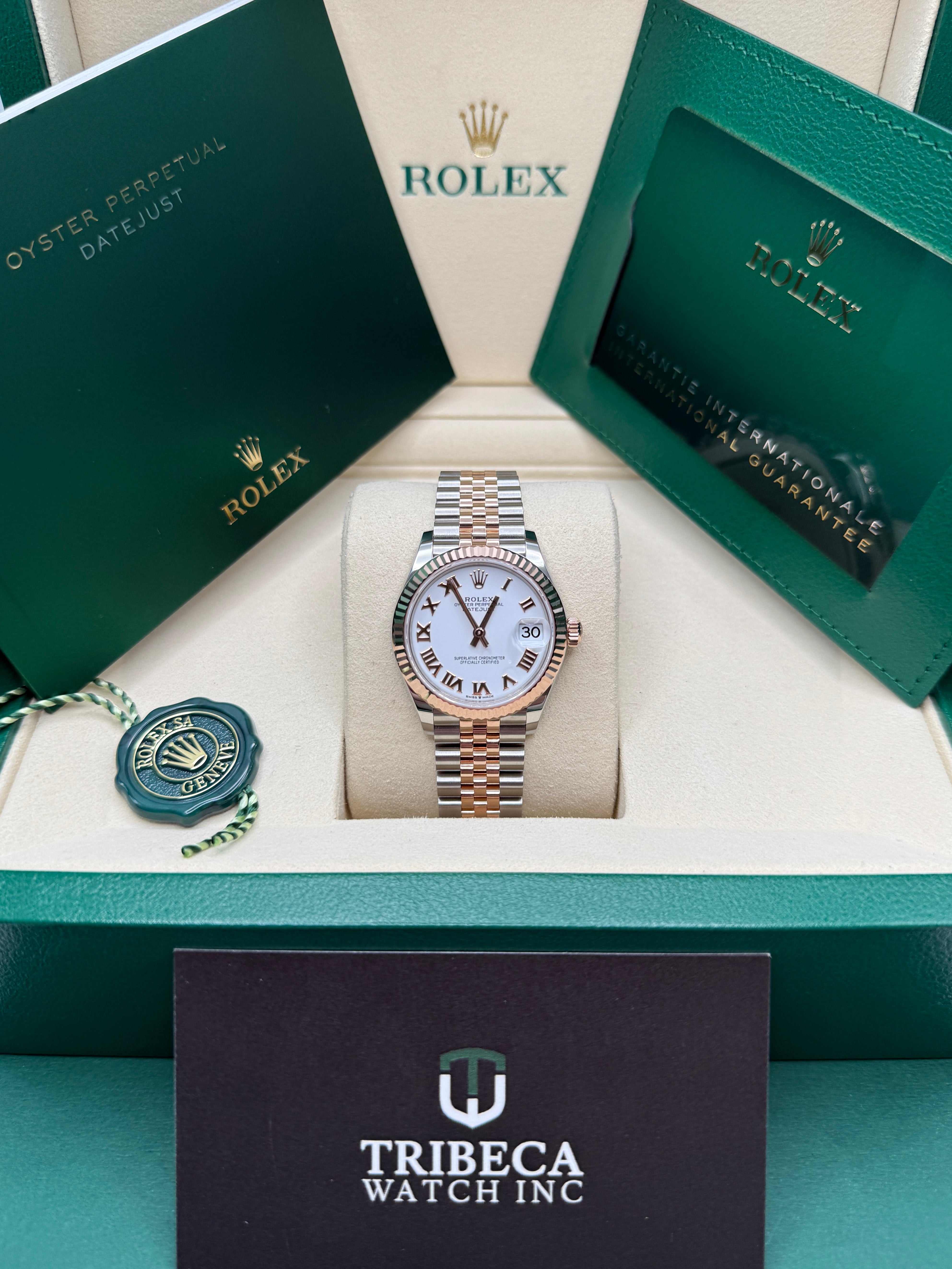 Datejust 31 Everose Gold Two-Tone White Roman Luxury Watch