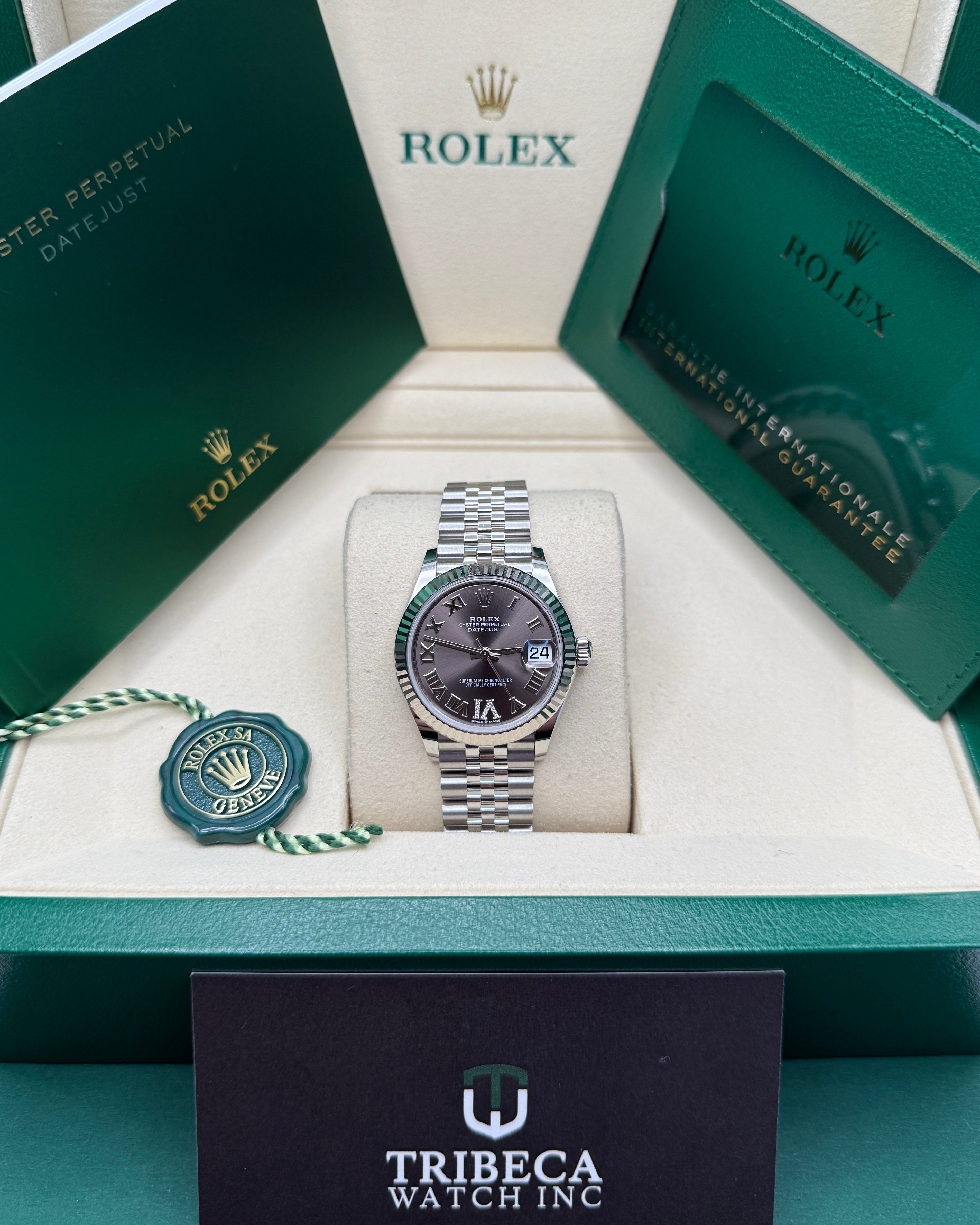 Datejust 31 Dark Grey Roman Diamond Luxury Watch