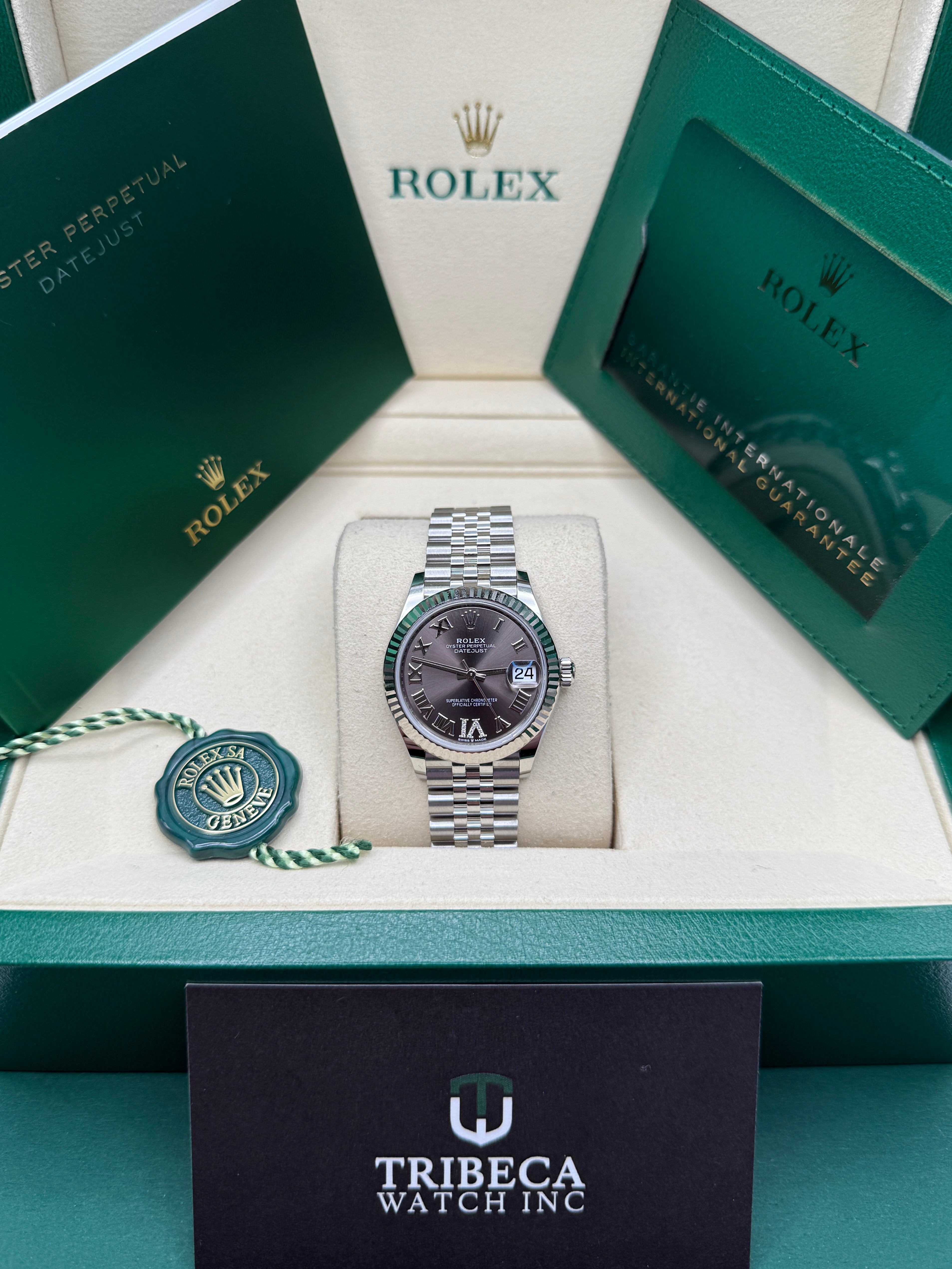 Datejust 31 Dark Grey Roman Diamond Luxury Watch