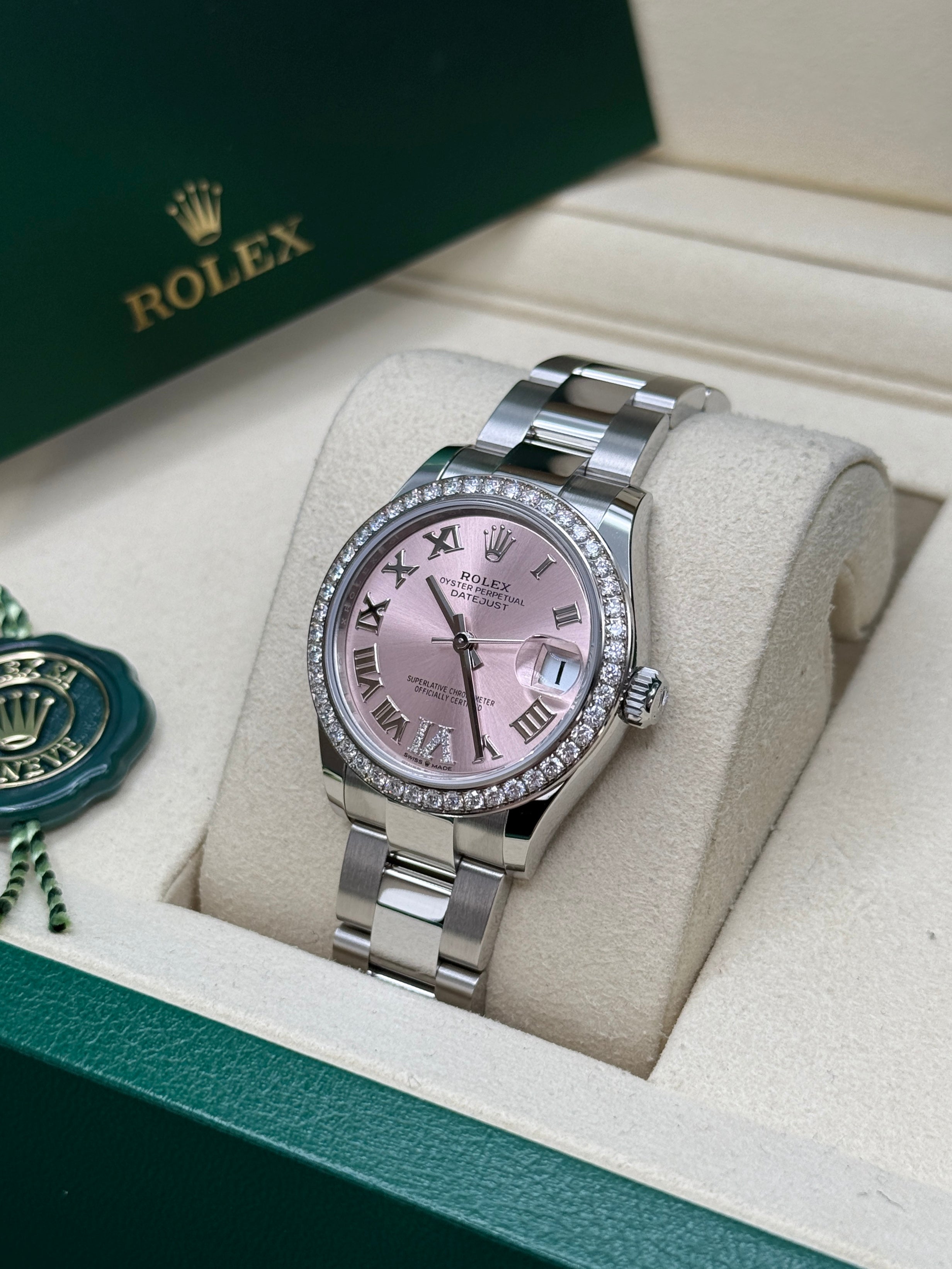 Datejust 31 Pink Roman Diamond Luxury Watch