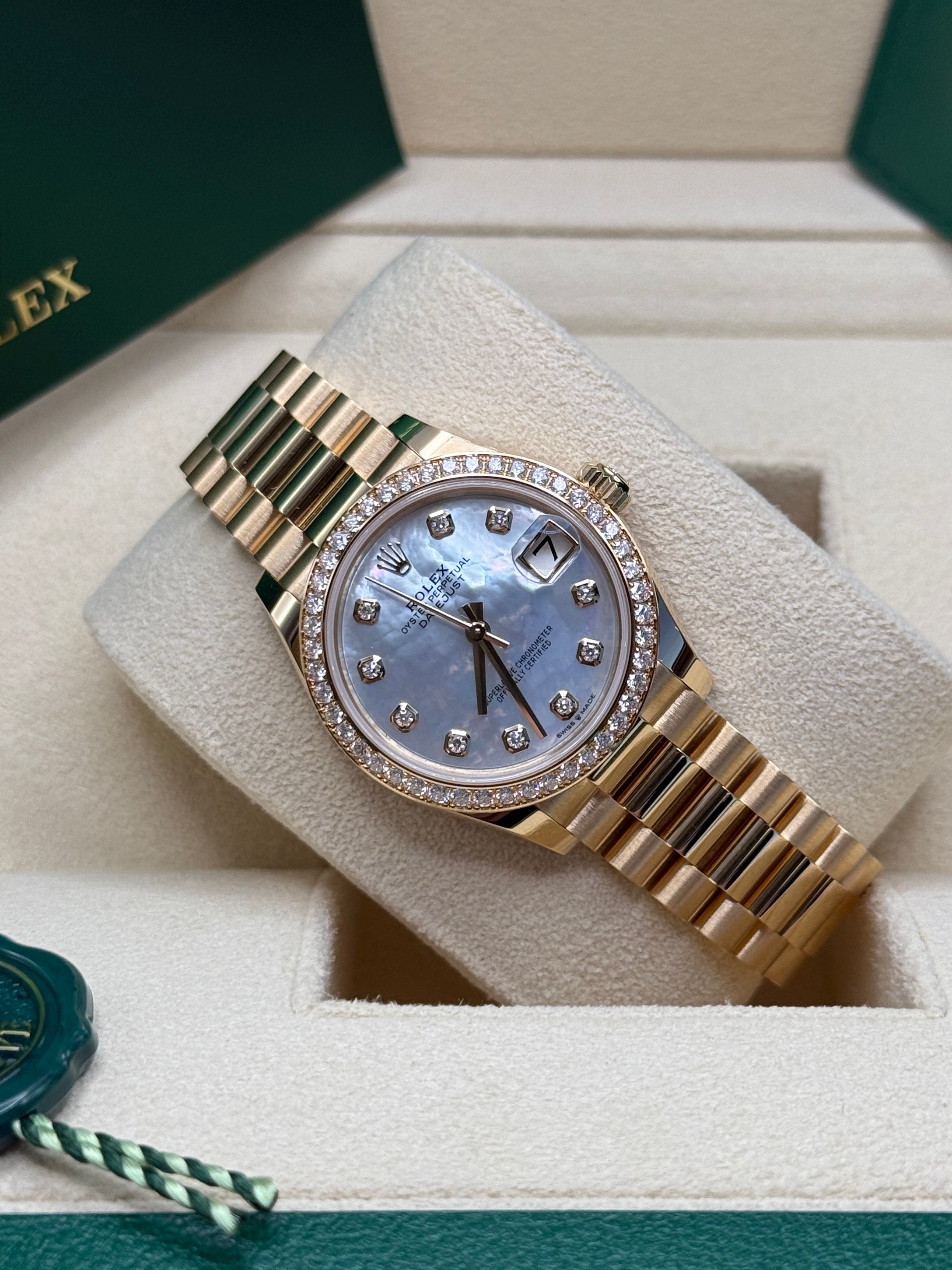 Datejust 31 Yellow Gold Mother of Pearl Diamond Luxury Watch