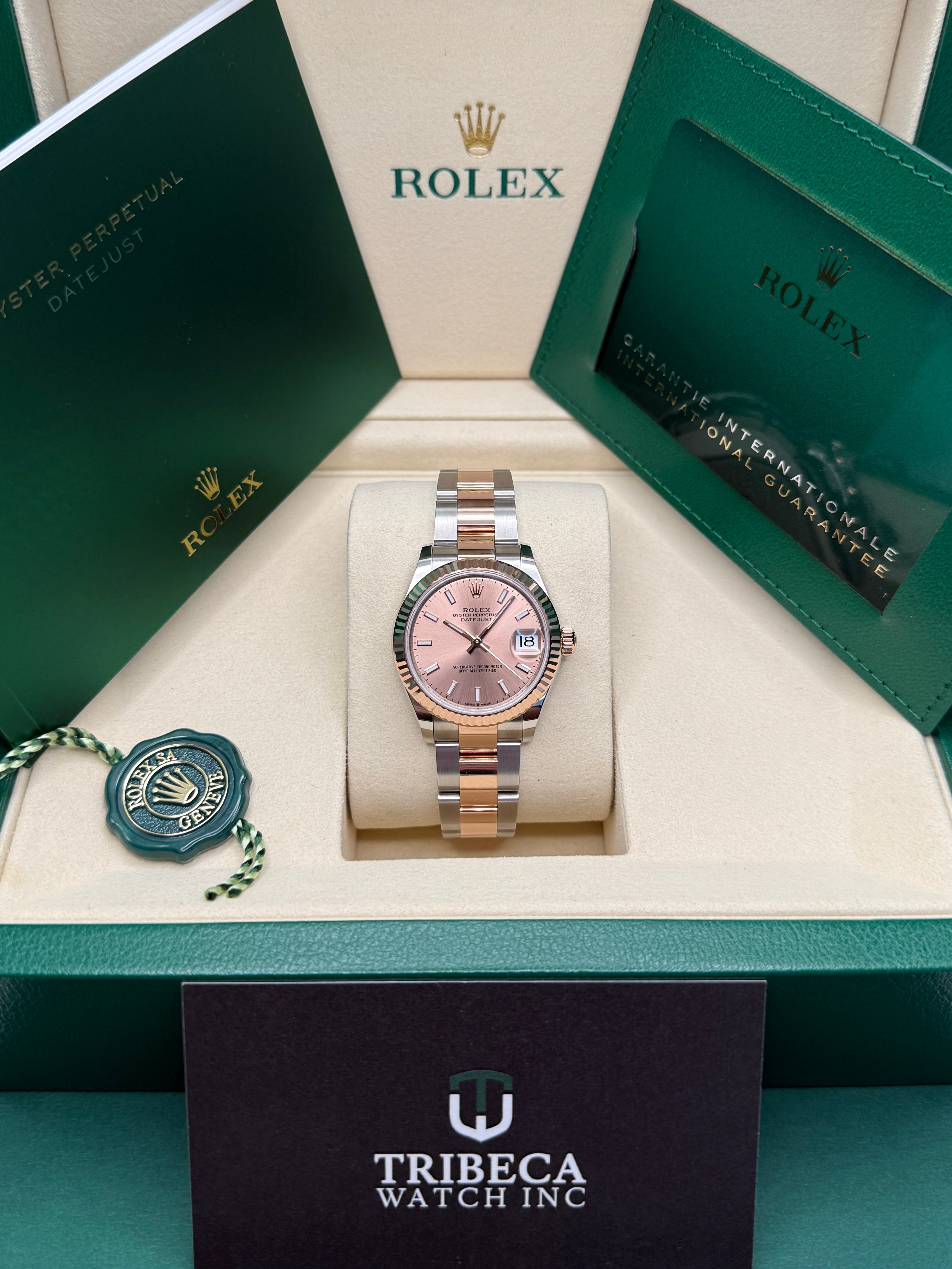 Datejust 31 Everose Gold Two-Tone Rose-Colour Index Luxury Watch