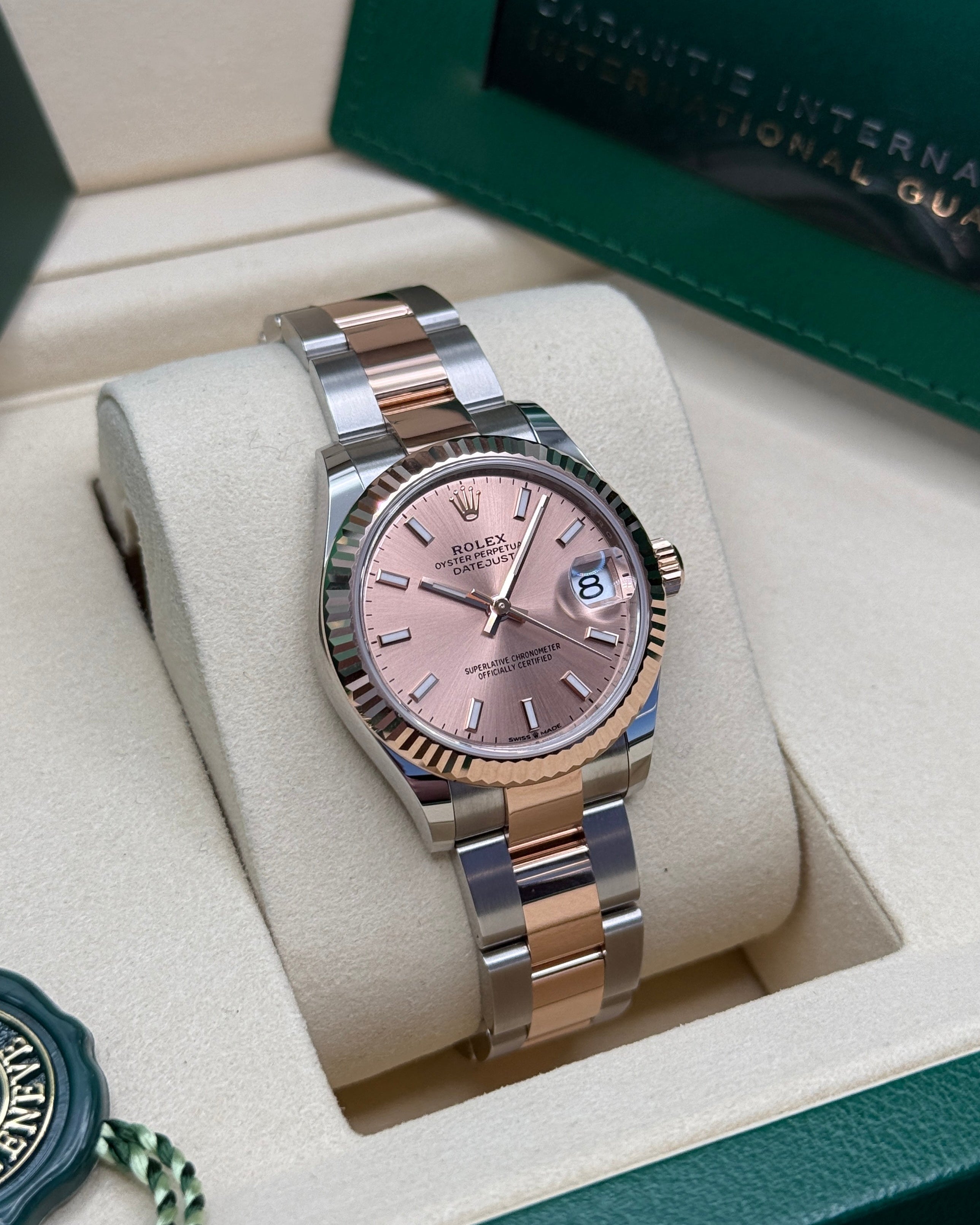 Datejust 31 Everose Gold Two-Tone Rose-Colour Index Luxury Watch