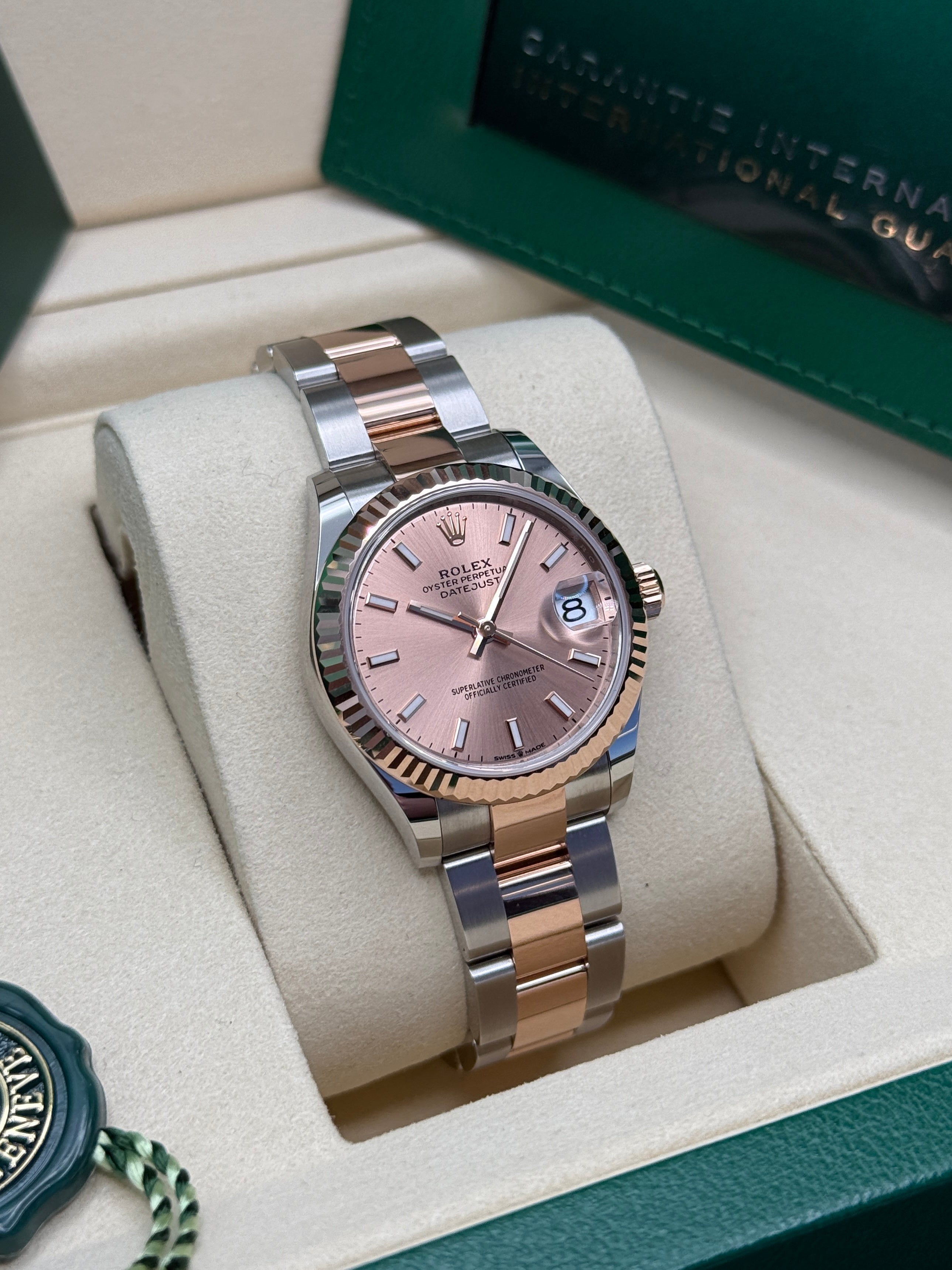 Datejust 31 Everose Gold Two-Tone Rose-Colour Index Luxury Watch