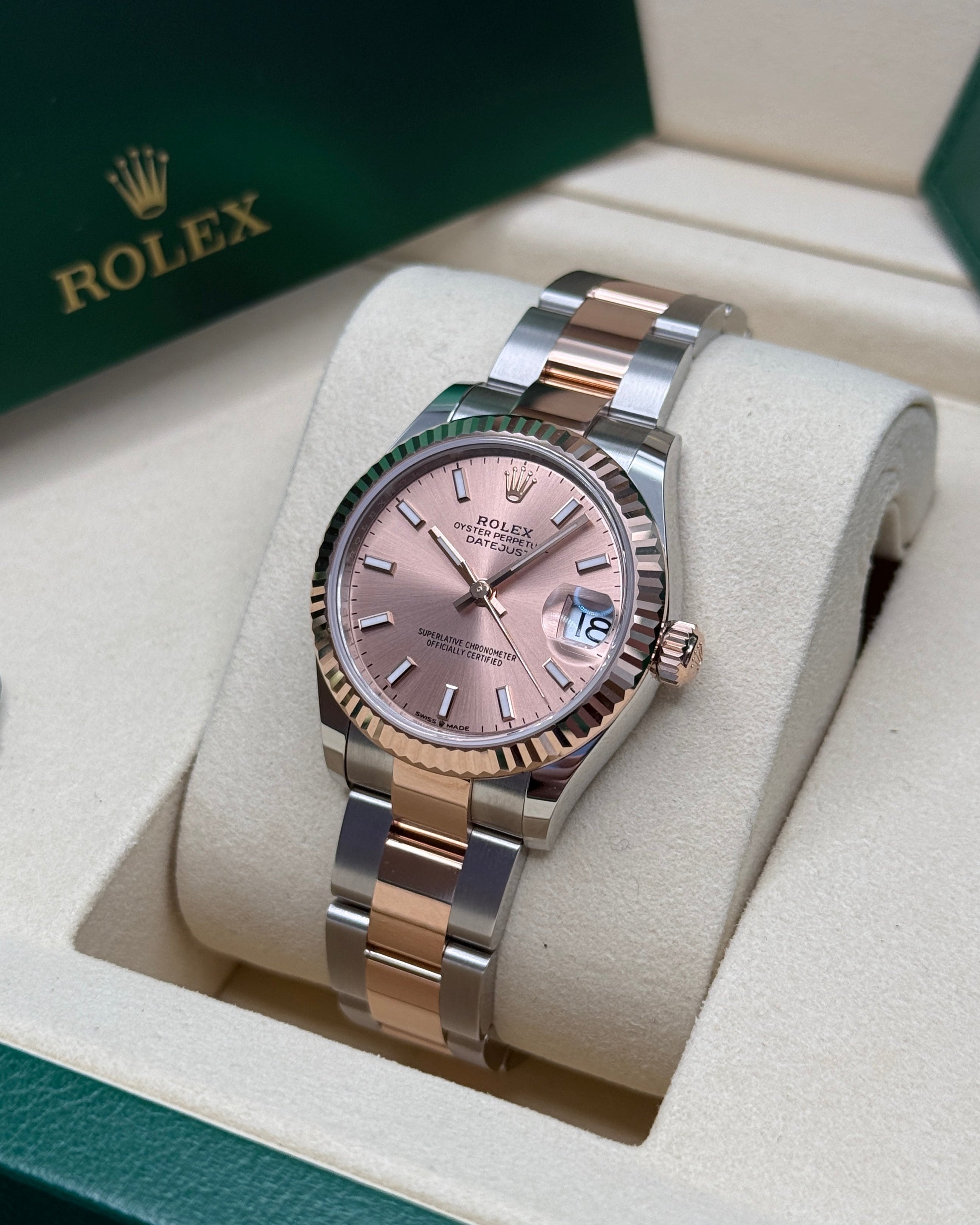 Datejust 31 Everose Gold Two-Tone Rose-Colour Index Luxury Watch