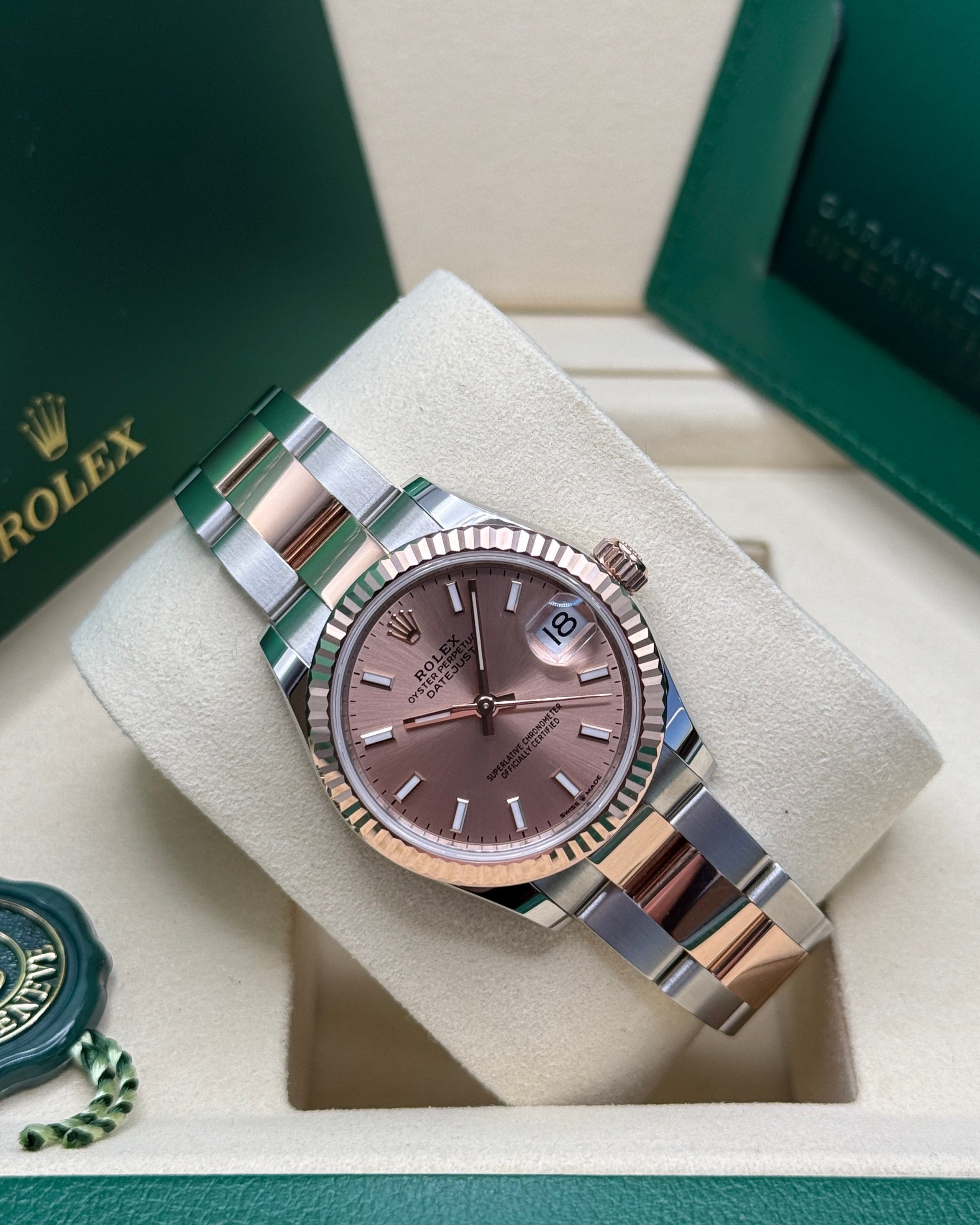 Datejust 31 Everose Gold Two-Tone Rose-Colour Index Luxury Watch