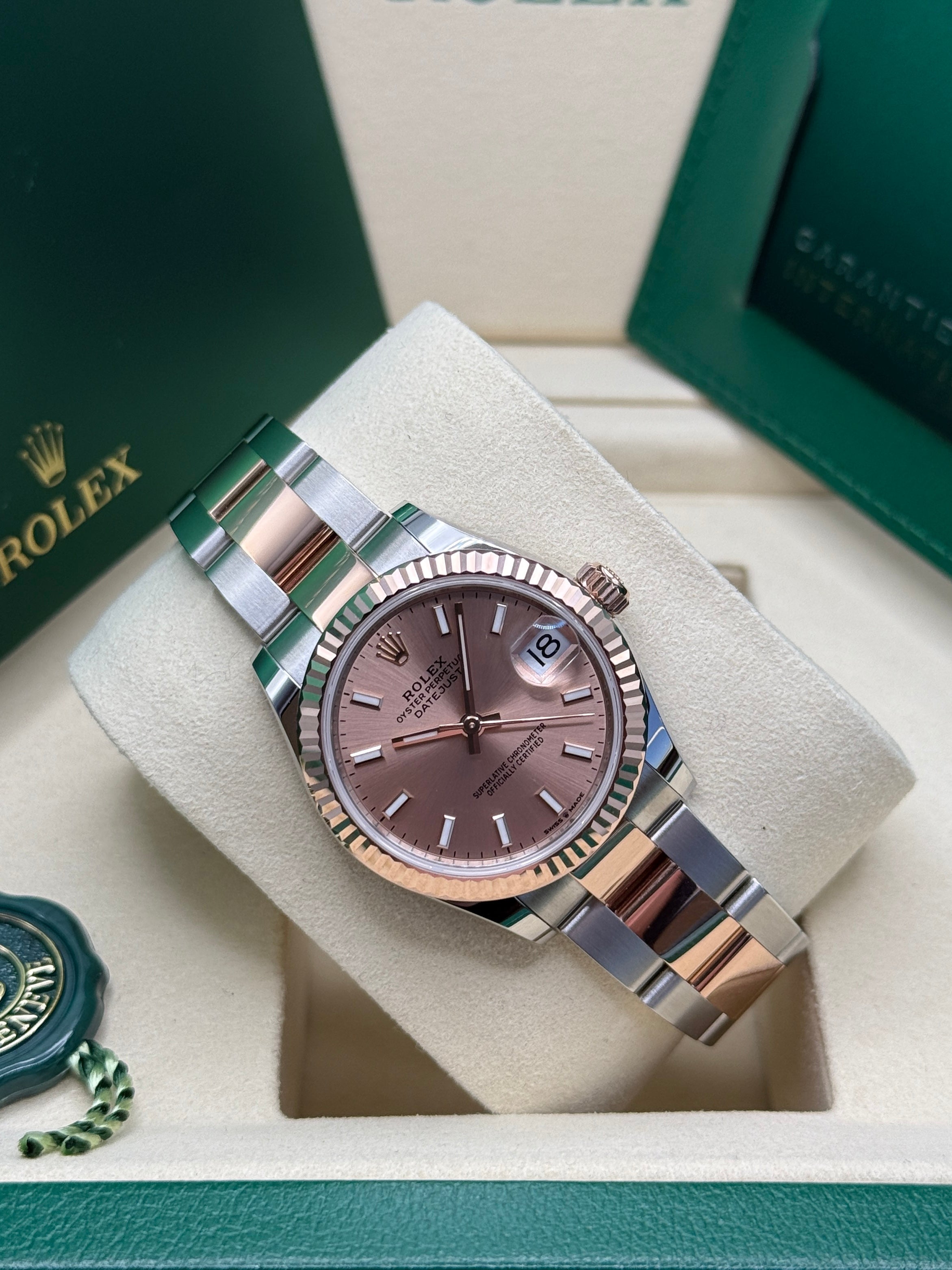 Datejust 31 Everose Gold Two-Tone Rose-Colour Index Luxury Watch