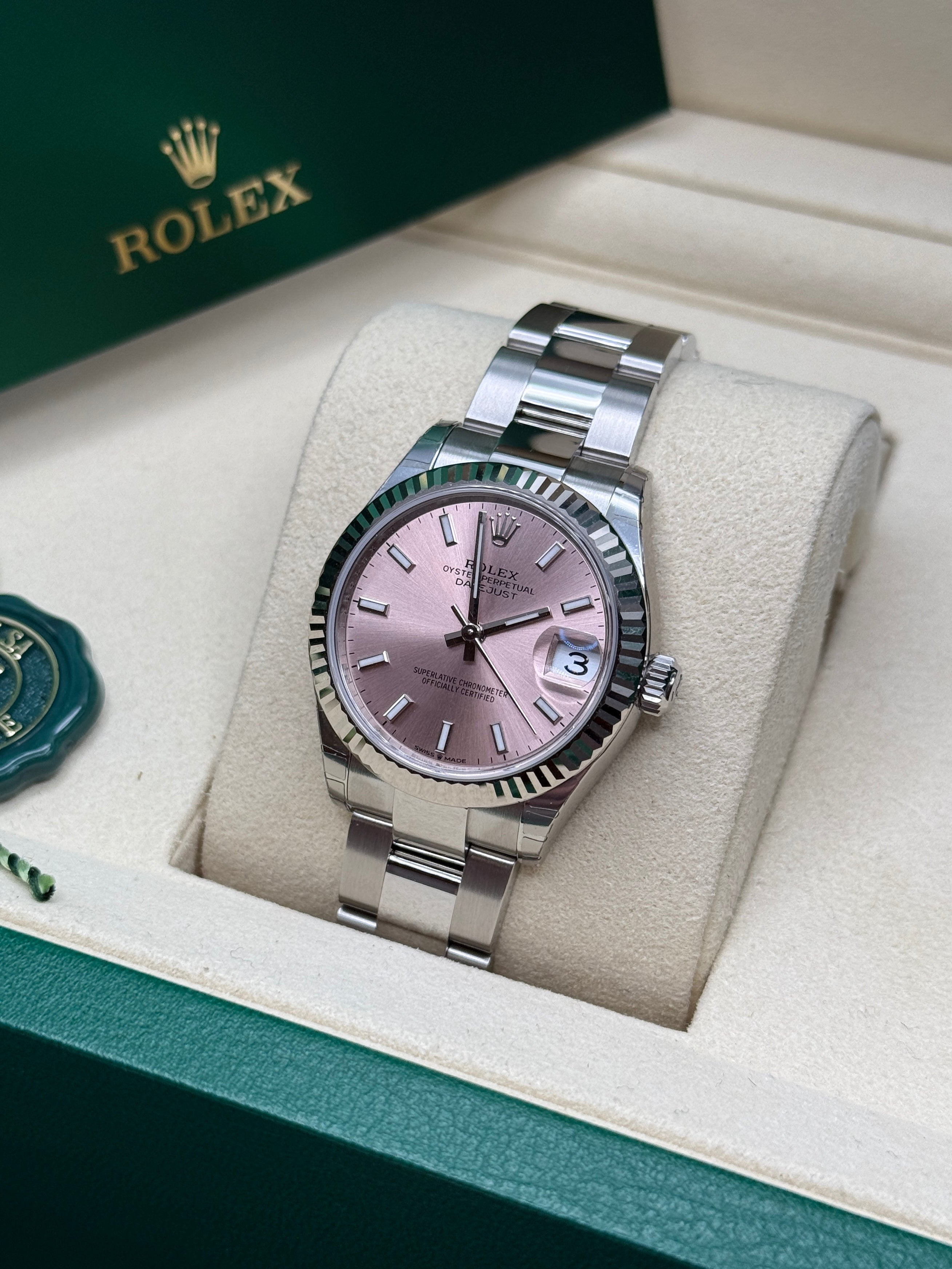 Datejust 31 Pink Index Luxury Watch