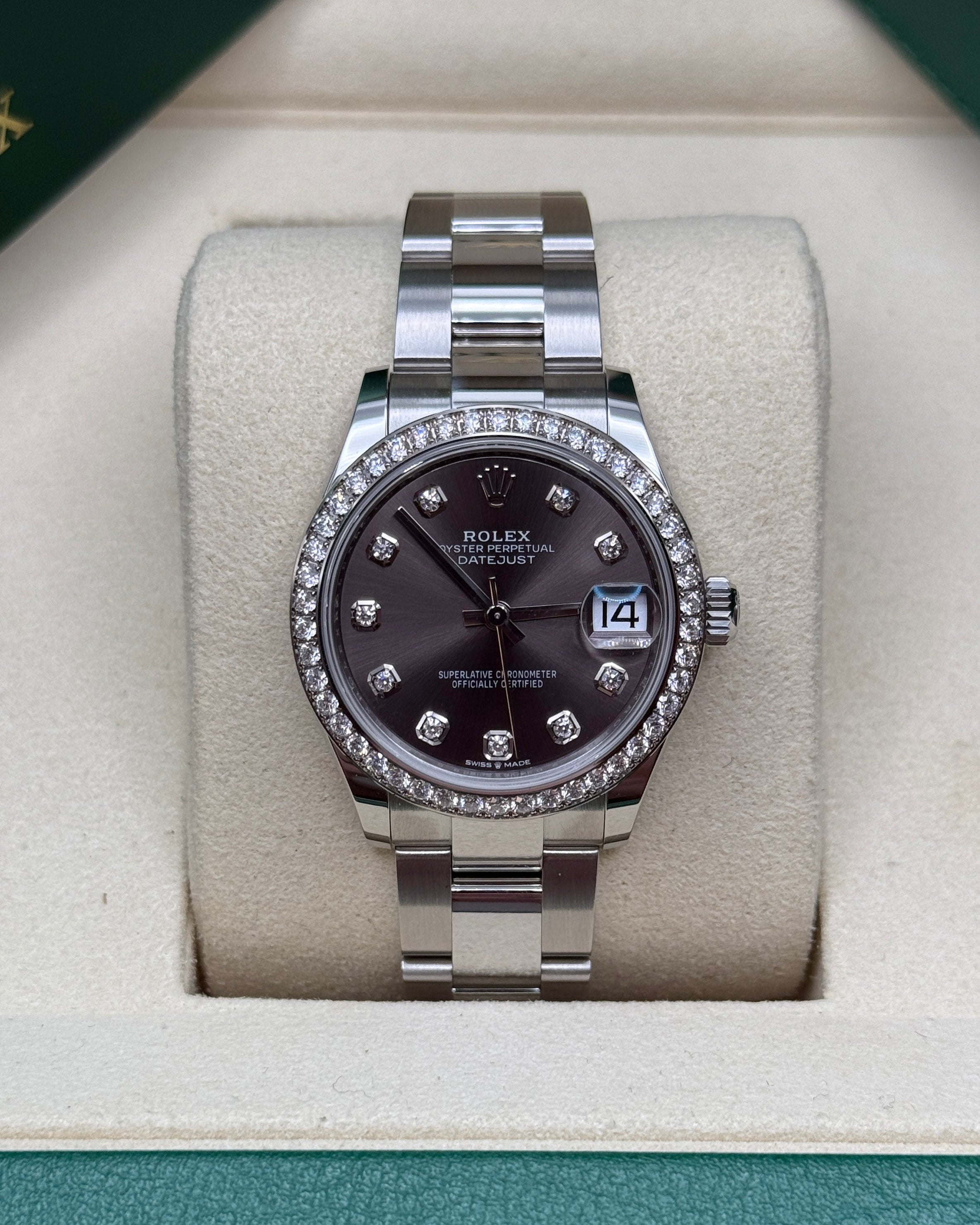 Datejust 31 Dark Grey Diamond Luxury Watch