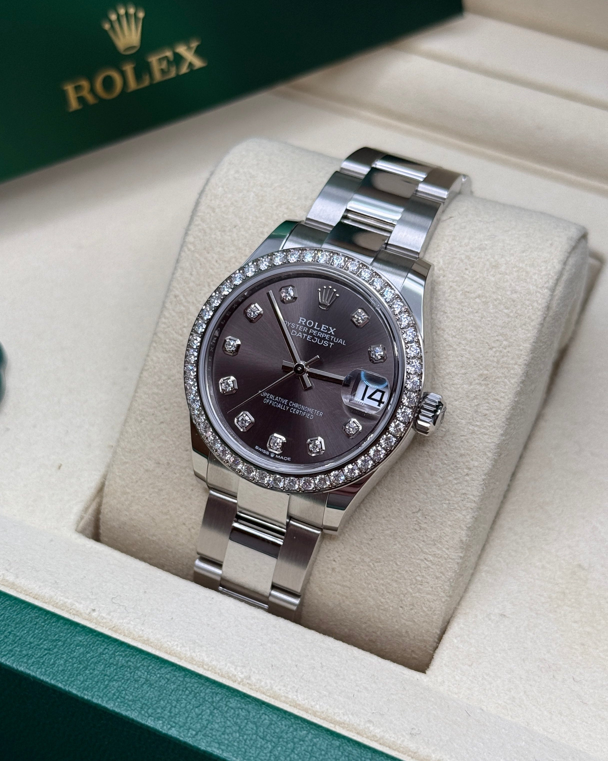 Datejust 31 Dark Grey Diamond Luxury Watch